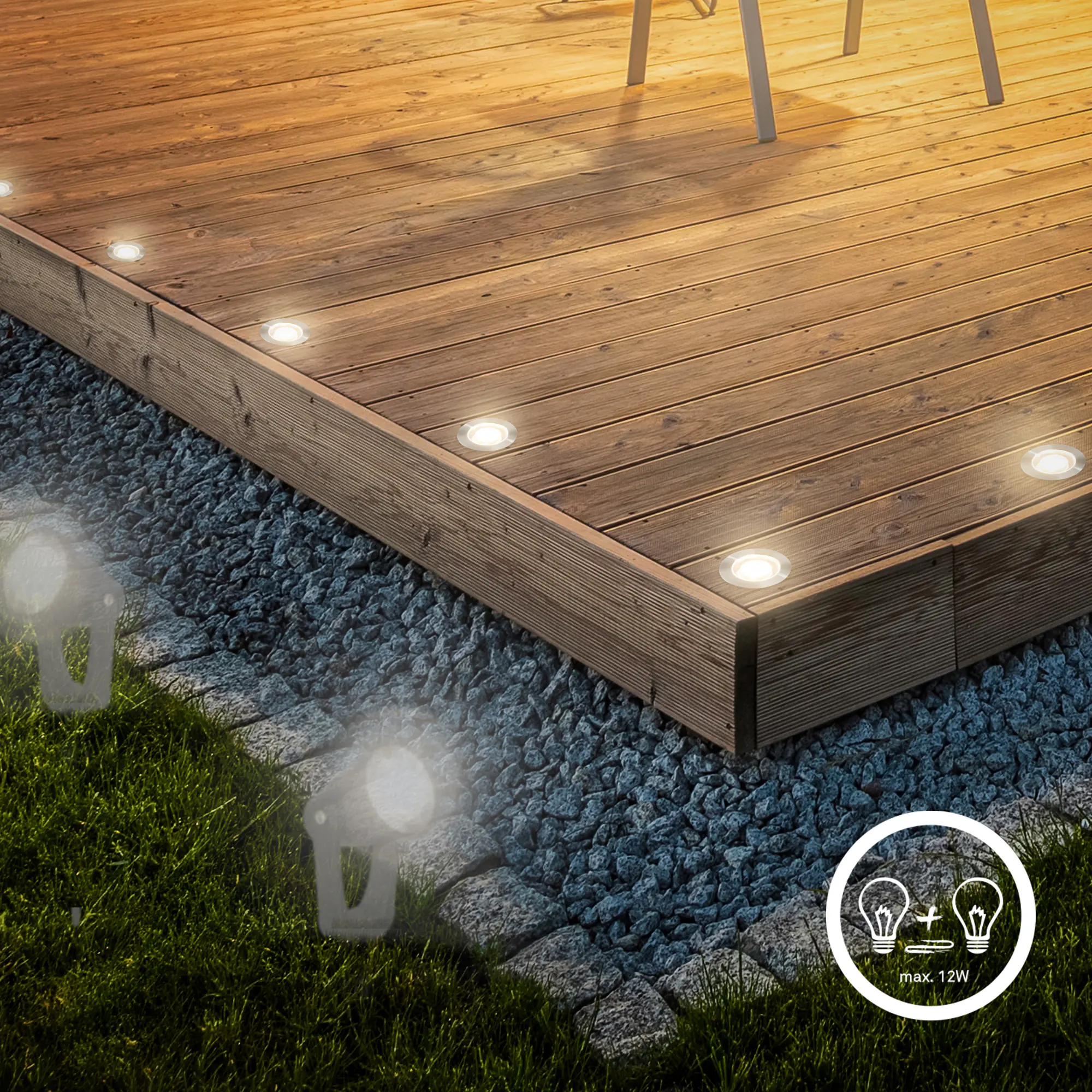 Briloner LED Außen-Bodenstrahler Kebony Connect to Shine 3er Ergänzungsset 1,8W  Briloner LED Außen-Bodenstrahler Kebony Connect to Shine 3er Ergänzungsset 1,8W