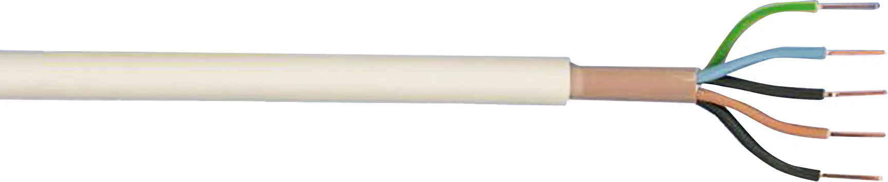 Feuchtraumleitung NYM-J 5 x 1,5 - 10 Meter, grau