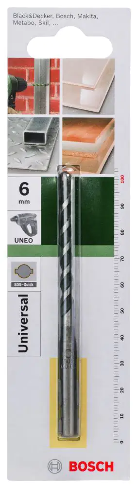 Bosch Mehrzweckbohrer Ø 6 mm, 100 mm, SDS Quick Bosch Mehrzweckbohrer Ø 6 mm, 100 mm, SDS Quick