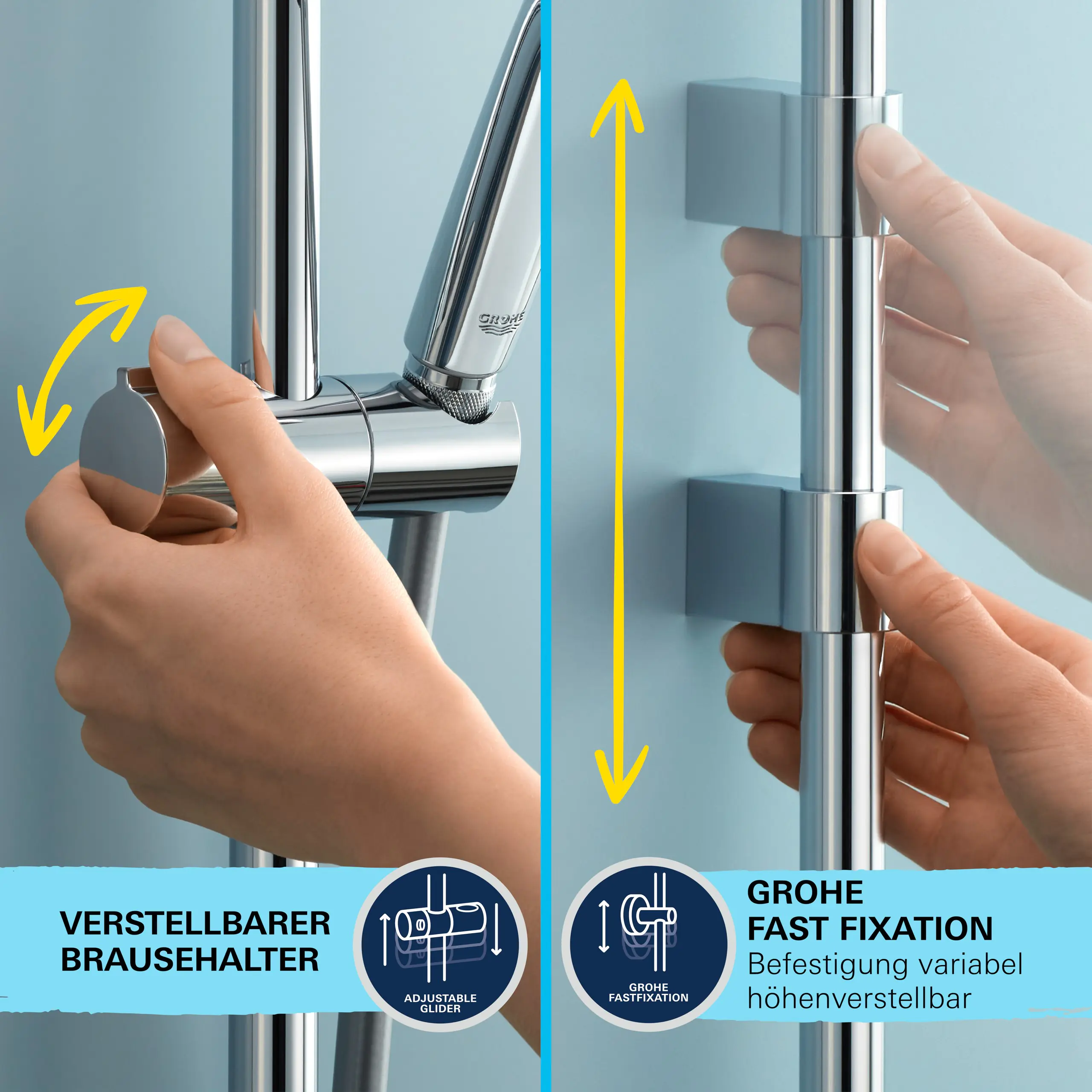 Grohe Precision Flow Thermostatarmatur mit Brausegarnitur chrom 1 Strahlart