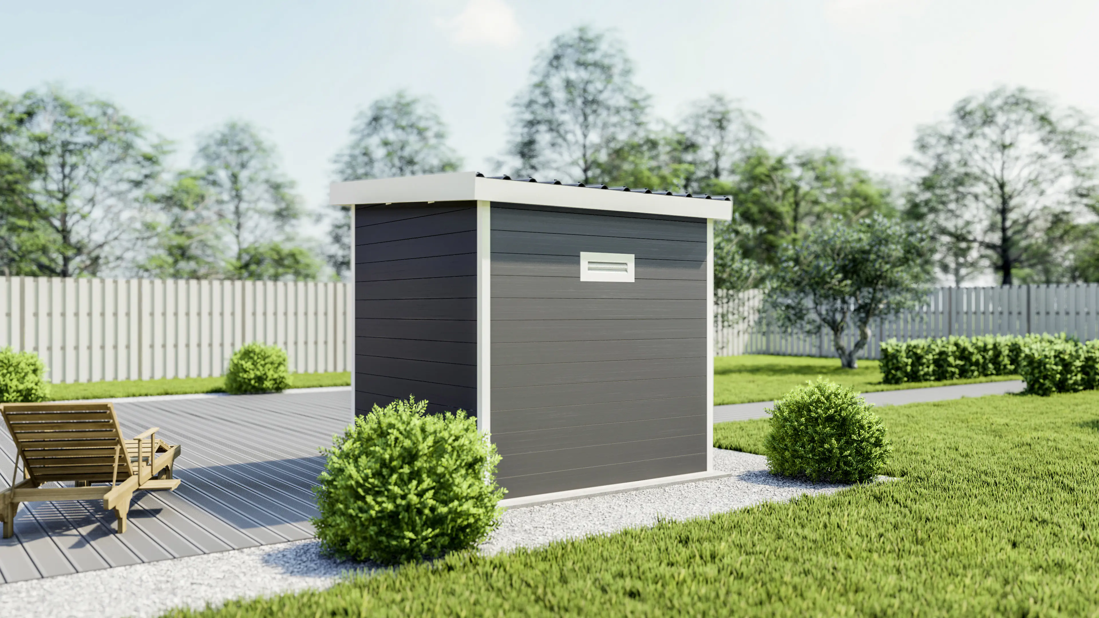 elephant WPC Gartenhaus 230 x 230 cm anthrazit