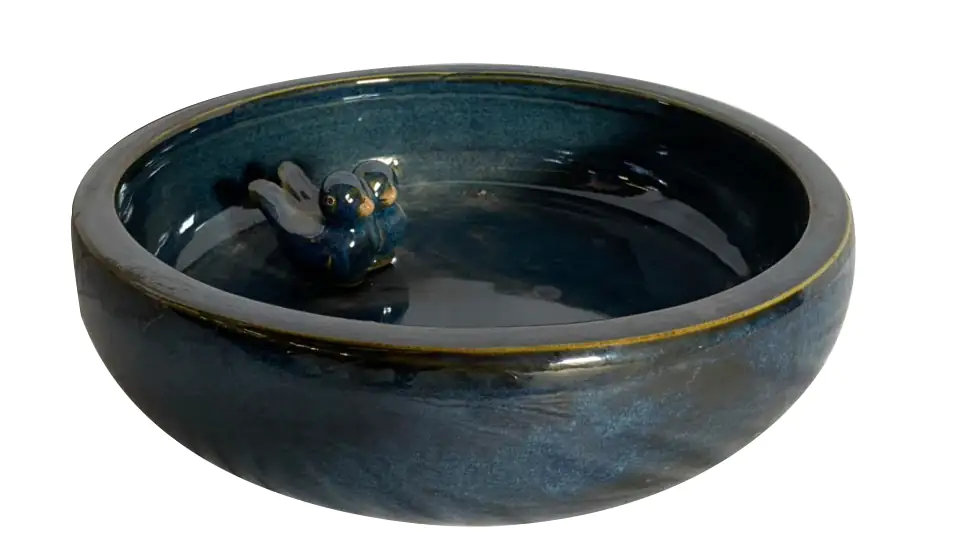 TrendLine Vogeltränke blau glasiert 34,5 x 34,5 x 8 cm TrendLine Vogeltränke blau glasiert 34,5 x 34,5 x 8 cm