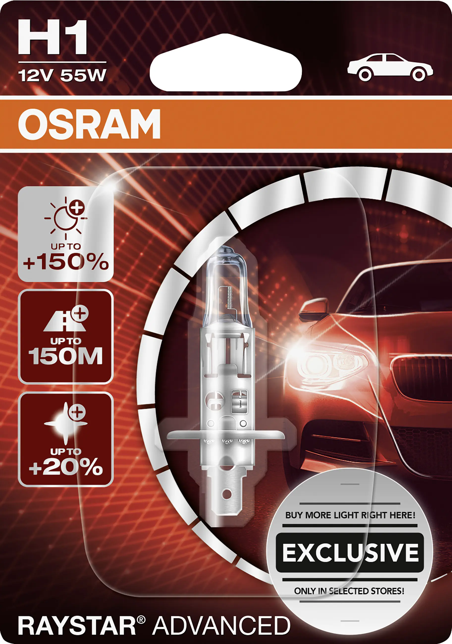 Osram Scheinwerferlampe H1 Raystar Advanced 2 Stück