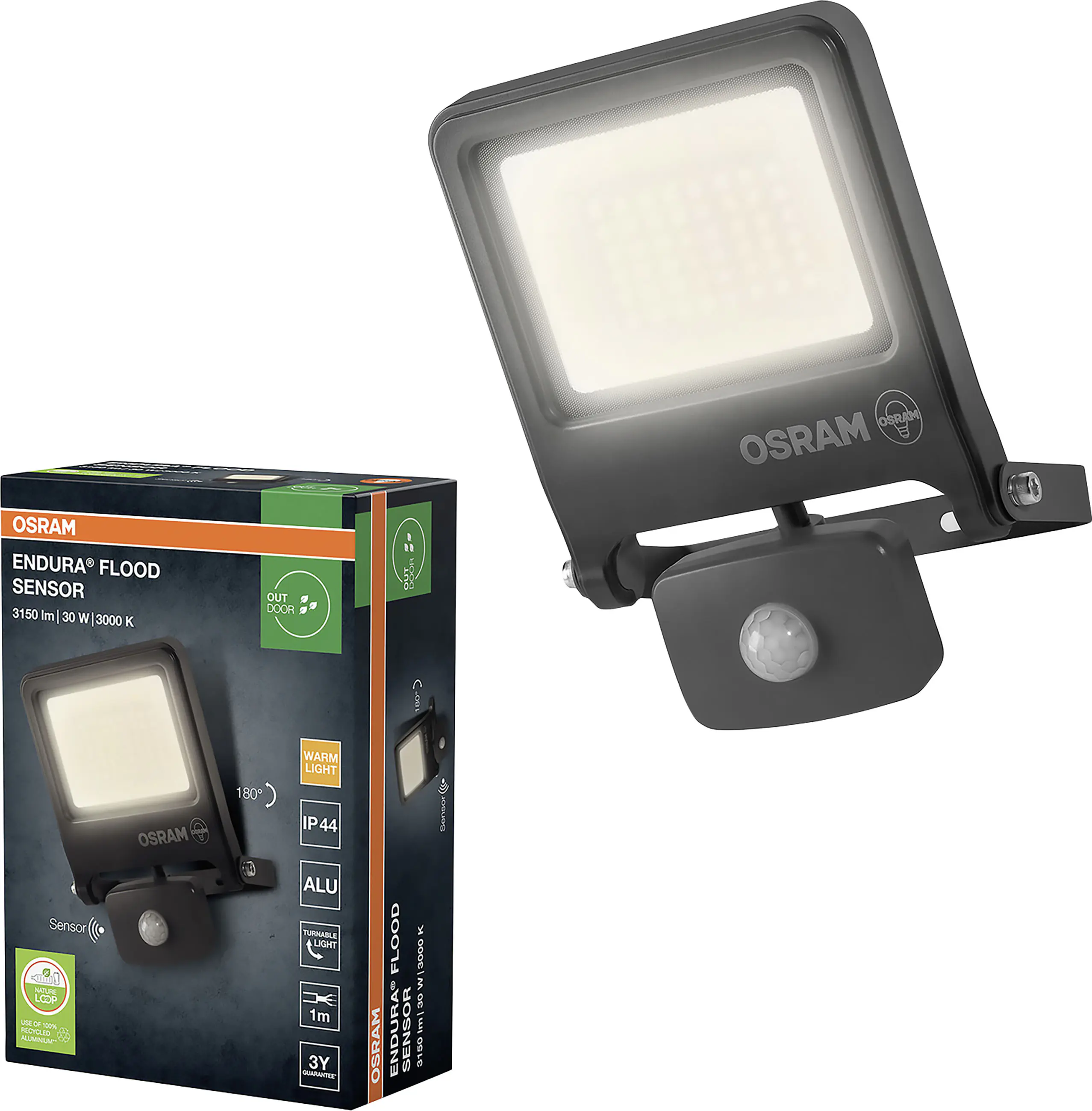 Osram Außenleuchte Endura Flood Bewegunsmelder 30W dunkelgrau warmweiß Osram Außenleuchte Endura Flood Bewegunsmelder 30W dunkelgrau warmweiß