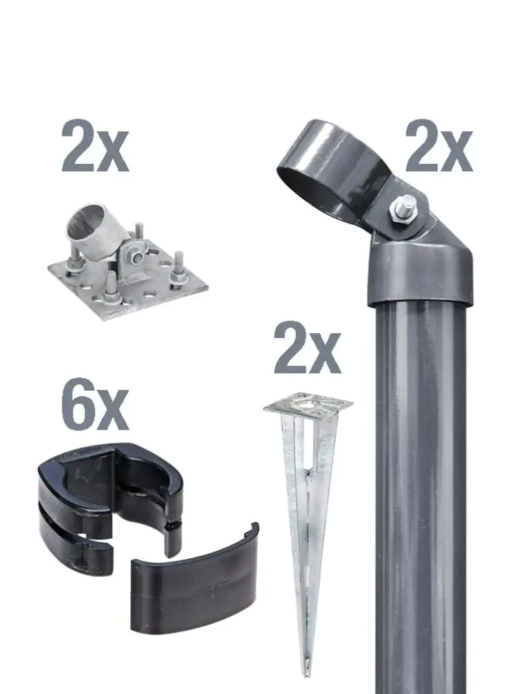 Alberts Komplettset Zauneck-Set für Fix-Clip Pro® 153 cm zA anthrazit Alberts Komplettset Zauneck-Set für Fix-Clip Pro® 153 cm zA anthrazit