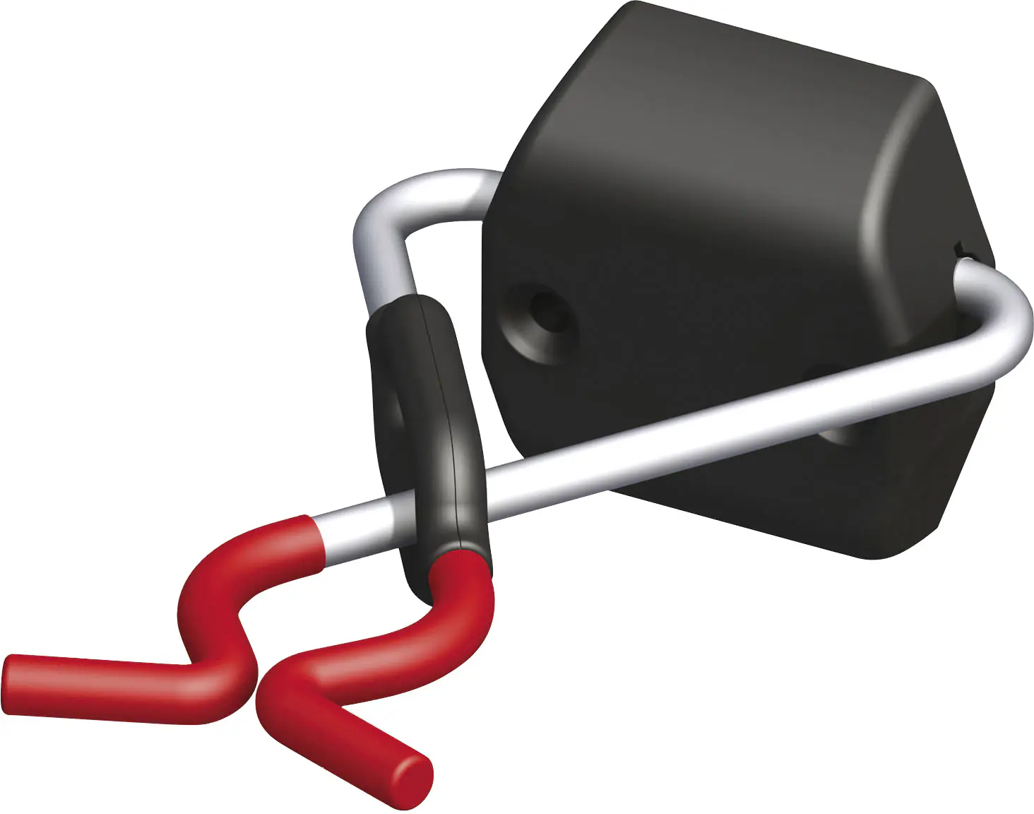 coaxis®-Gerätehalter, Wandmontage 140 x 60 mm Stahl verzinkt rot gummiert coaxis®-Gerätehalter, Wandmontage 140 x 60 mm Stahl verzinkt rot gummiert