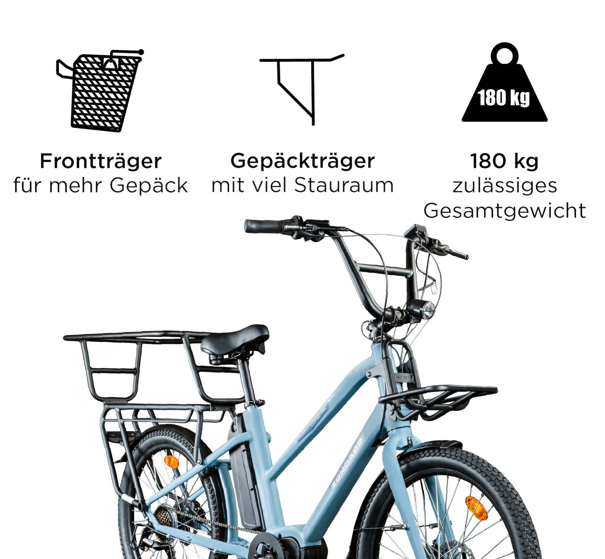 Zündapp E-Bike Longtail M400 24 Zoll 7-Gang 504 wh blau Zündapp E-Bike Longtail M400 24 Zoll 7-Gang 504 wh blau