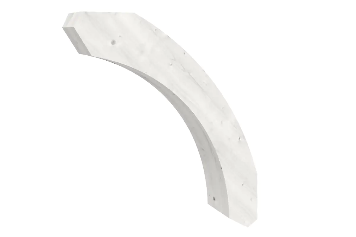 SKAN HOLZ Rundes Kopfband 8 x 5,5 x 75 cm, lasiert in Weiß