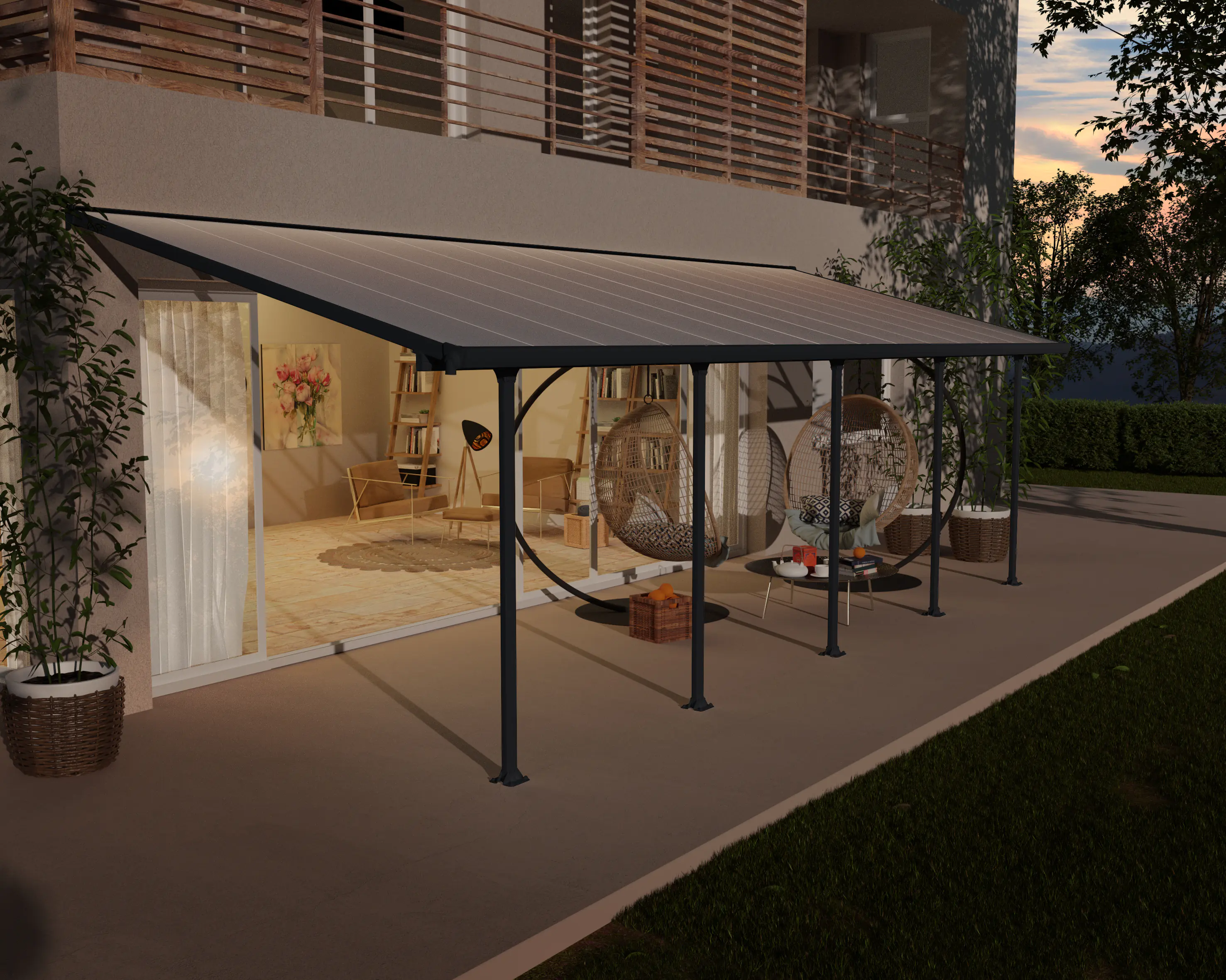 Canopia Terrassendach 850 x 300 cm grau Canopia Terrassendach 850 x 300 cm grau