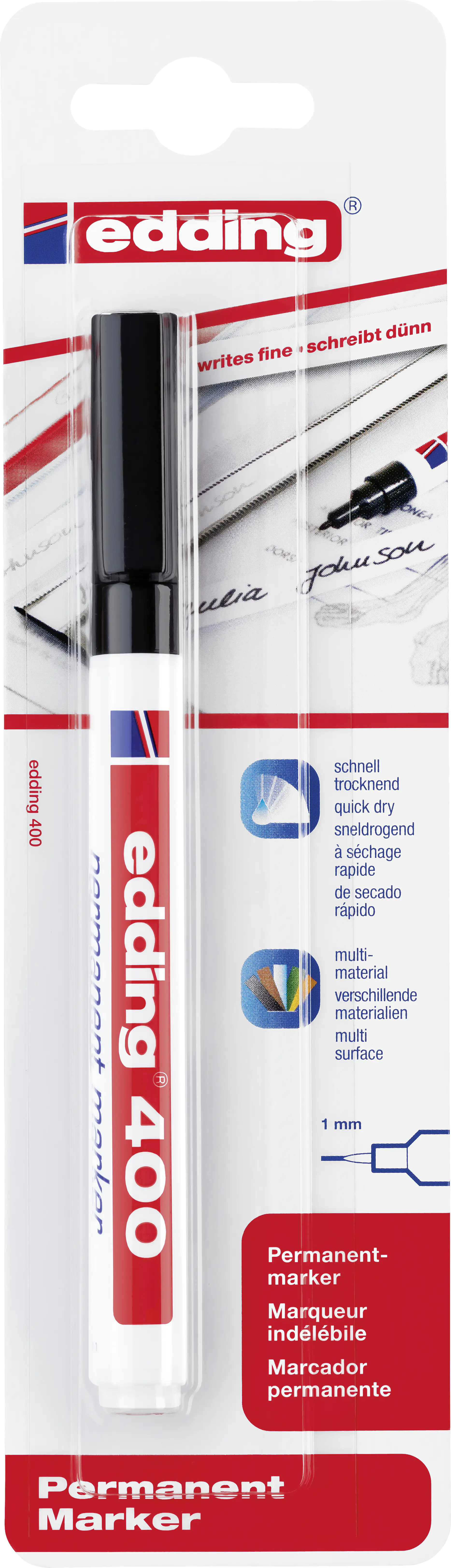 edding 400 permanent marker schwarz 1 mm
