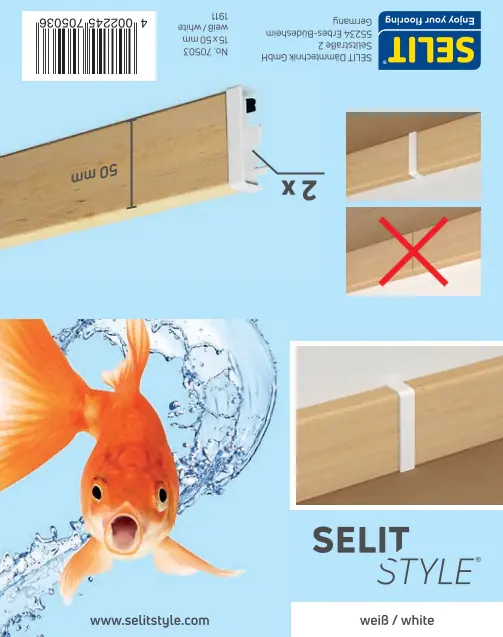 SELITSTYLE Innenecke weiß Höhe 50 mm SELITSTYLE Innenecke weiß Höhe 50 mm