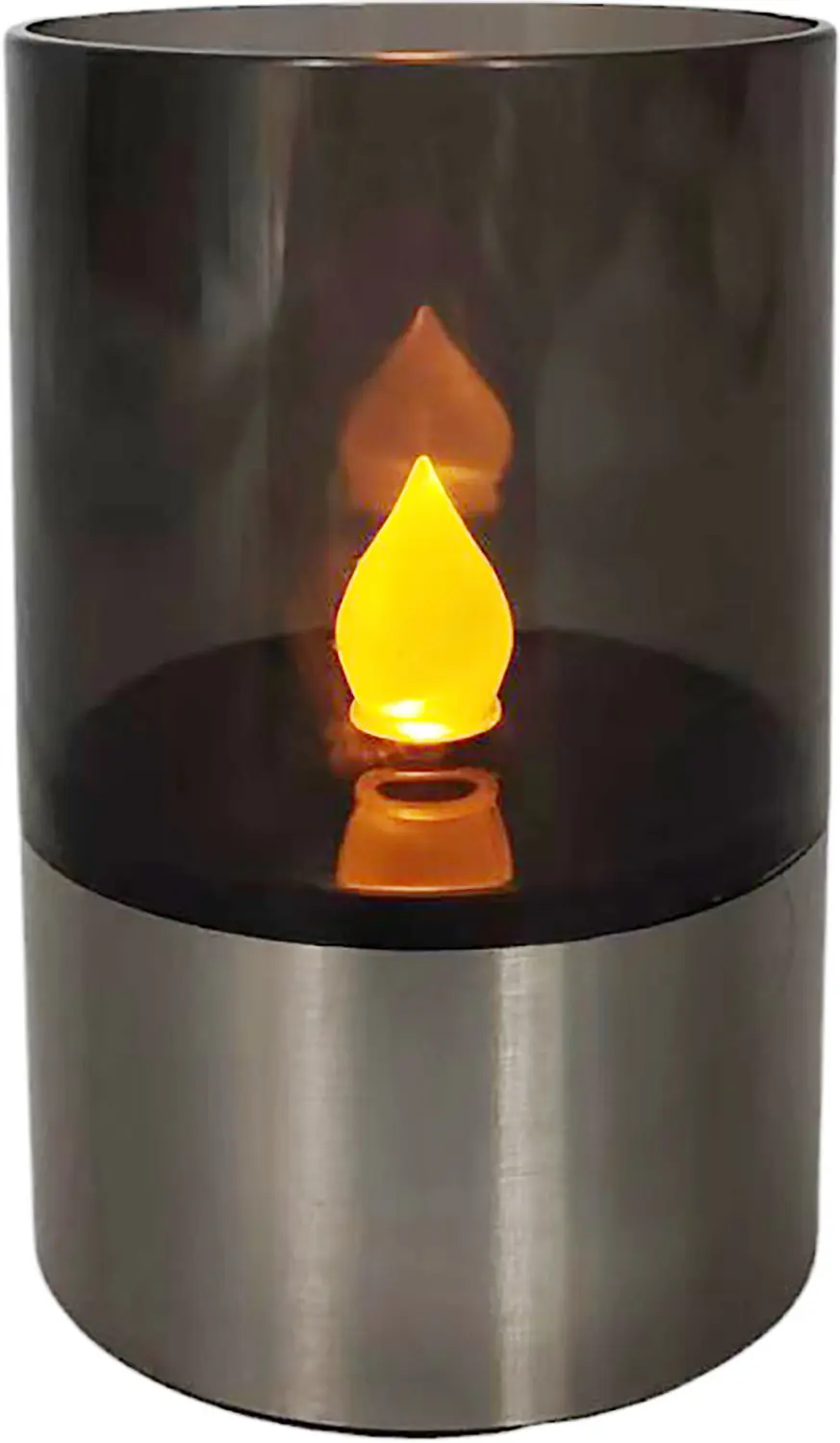 LED Solarleuchte Kerze mit Dämmerungssensor Rauchglas 12 cm - 3er Set LED Solarleuchte Kerze mit Dämmerungssensor Rauchglas 12 cm - 3er Set