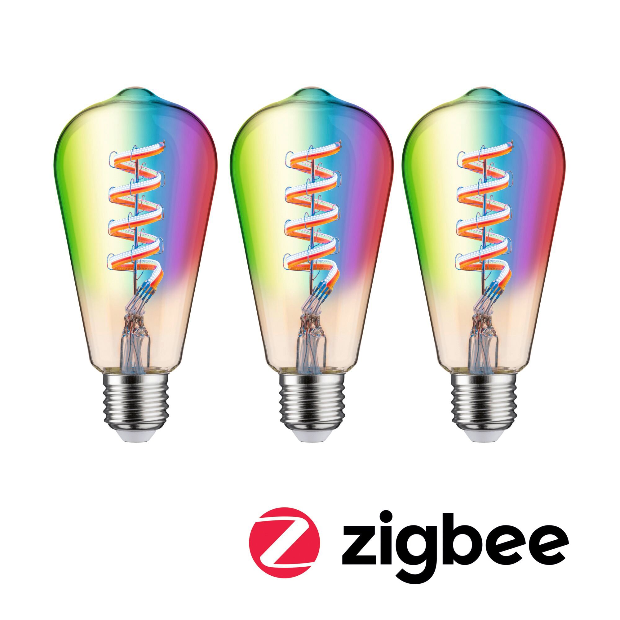 Paulmann LED Leuchtmittel ZigBee Edison E27 6,3 W RGBW 3er-Pack