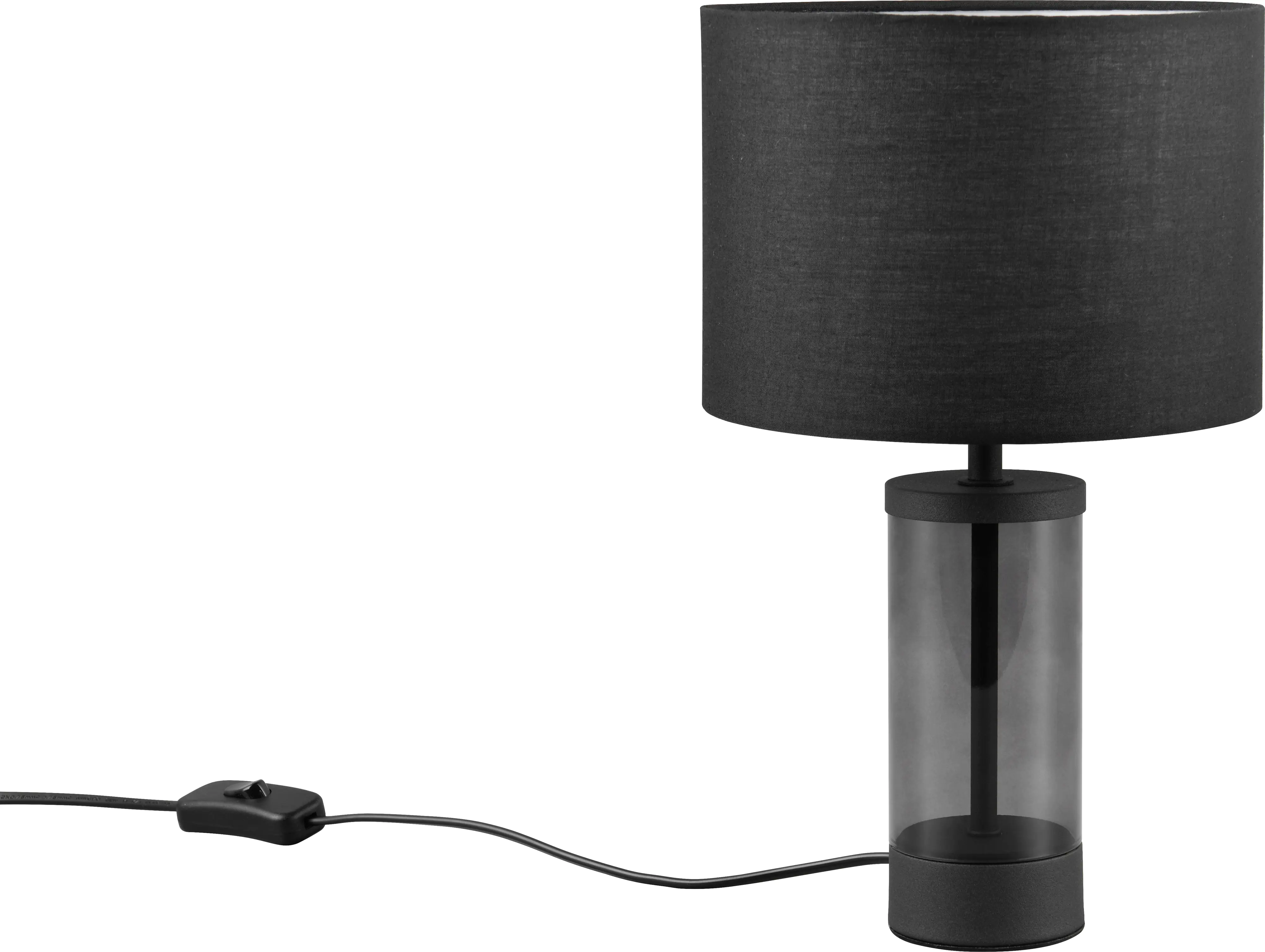 Trio Leuchten Tischleuchte Grazia E14, schwarz, Metall/Glas