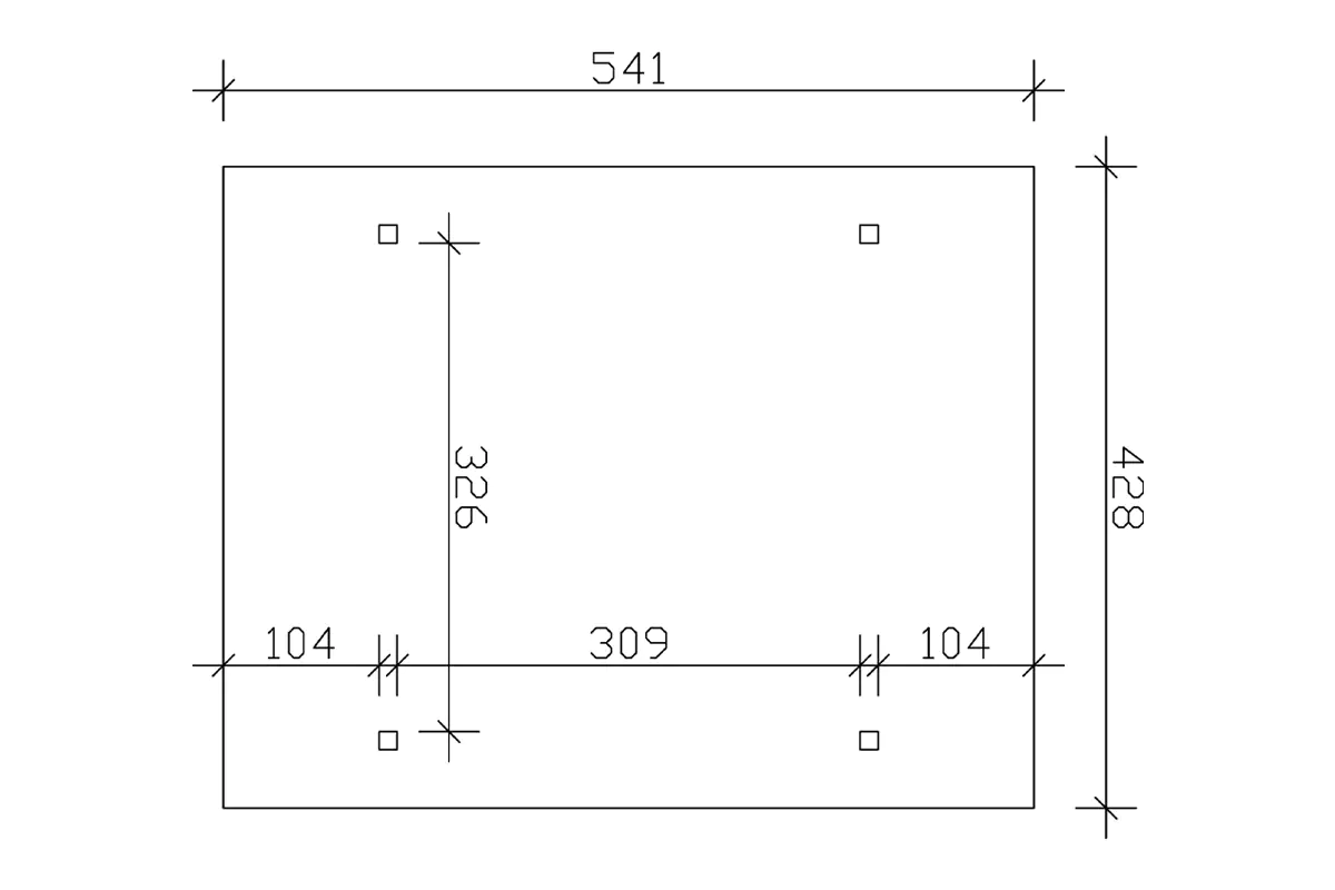 SKAN HOLZ Carport Odenwald 428 x 541 cm, lasiert in Eiche hell