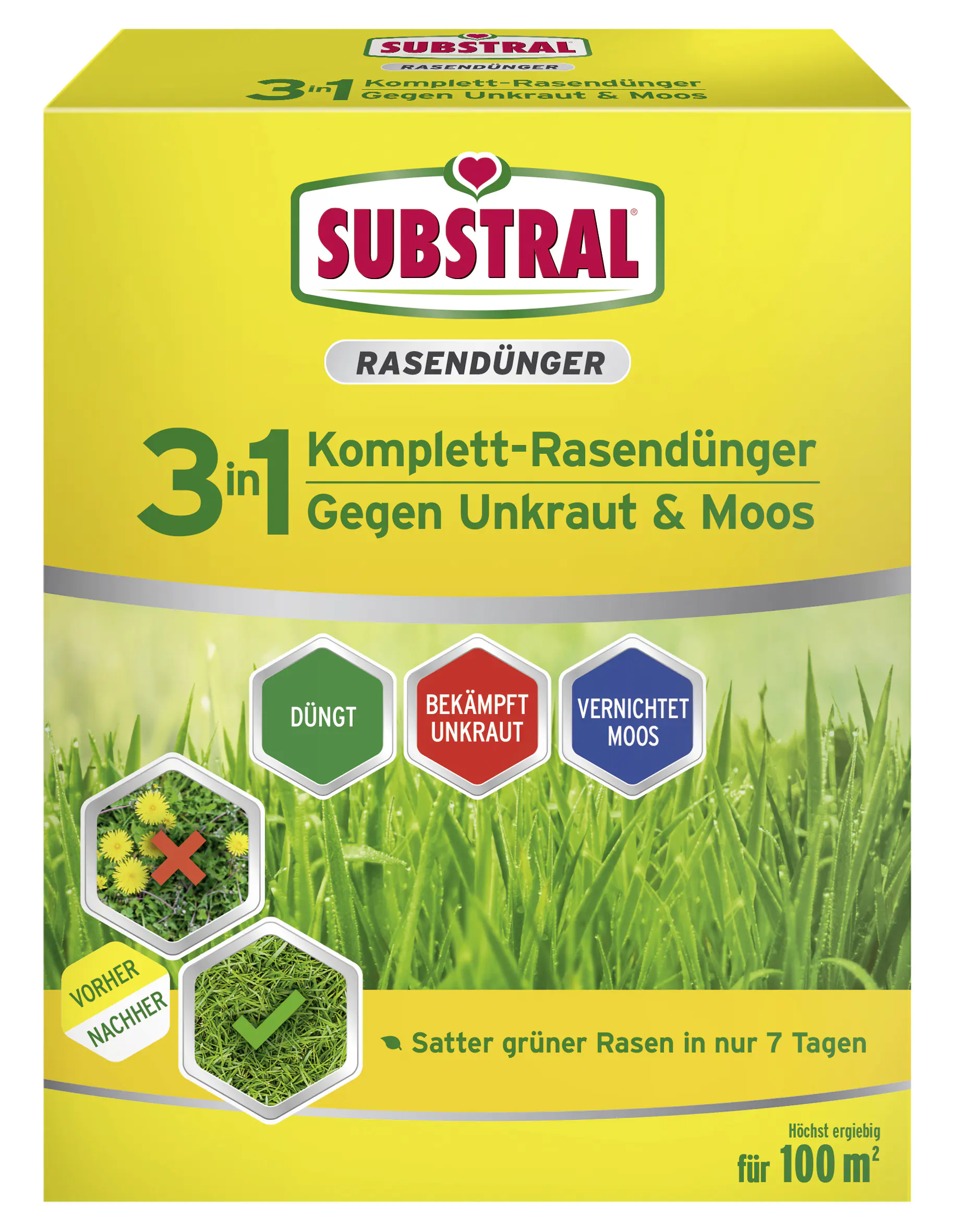 Substral 3 in 1 Komplettrasendünger für 100 m² 3,6 kg Substral 3 in 1 Komplettrasendünger für 100 m² 3,6 kg