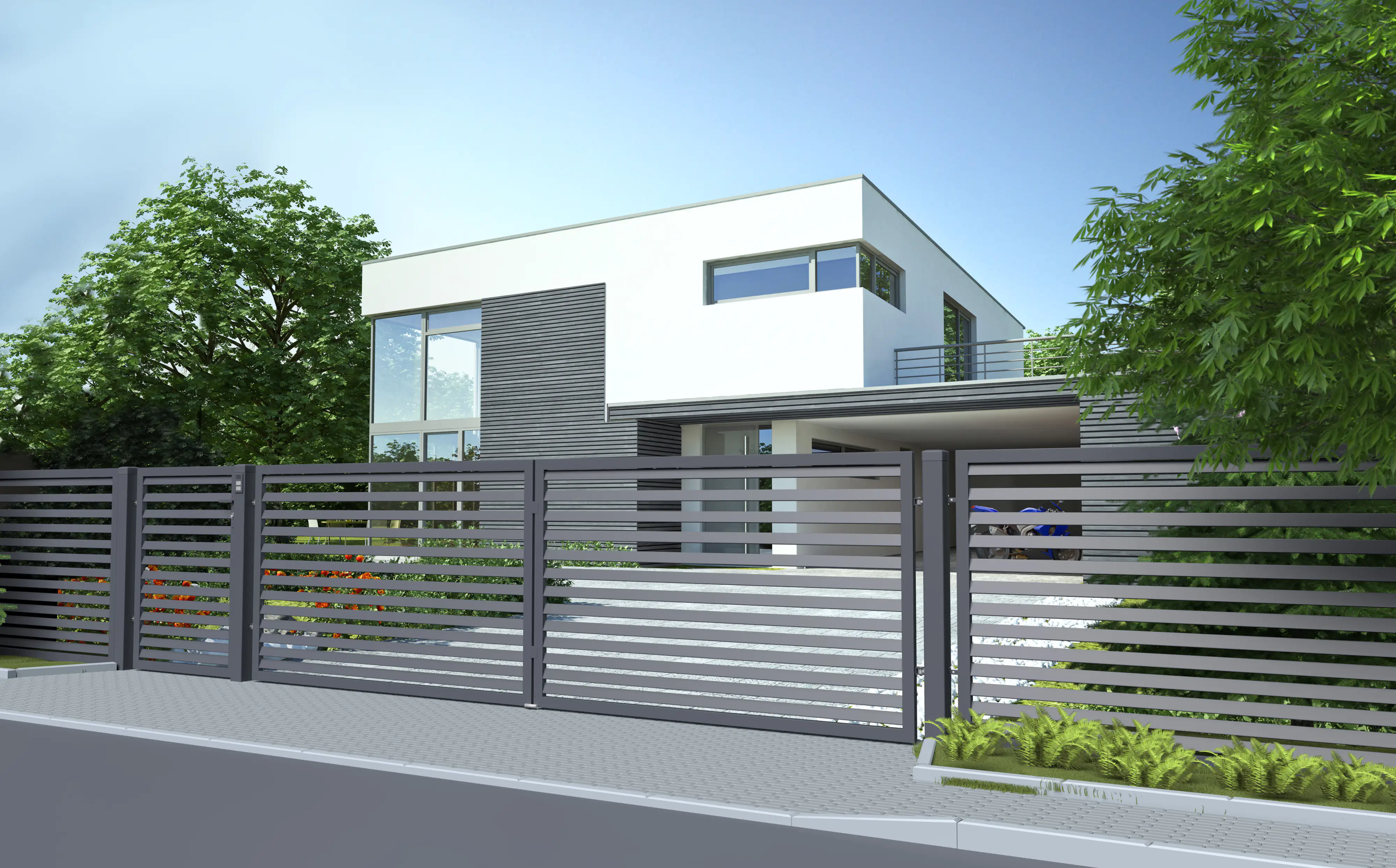 Polbram Doppeltor Leni 120 inkl. Zubehör-Set 300 x 120 cm, RAL-Farbe 7016 Polbram Doppeltor Leni 120 inkl. Zubehör-Set 300 x 120 cm, RAL-Farbe 7016