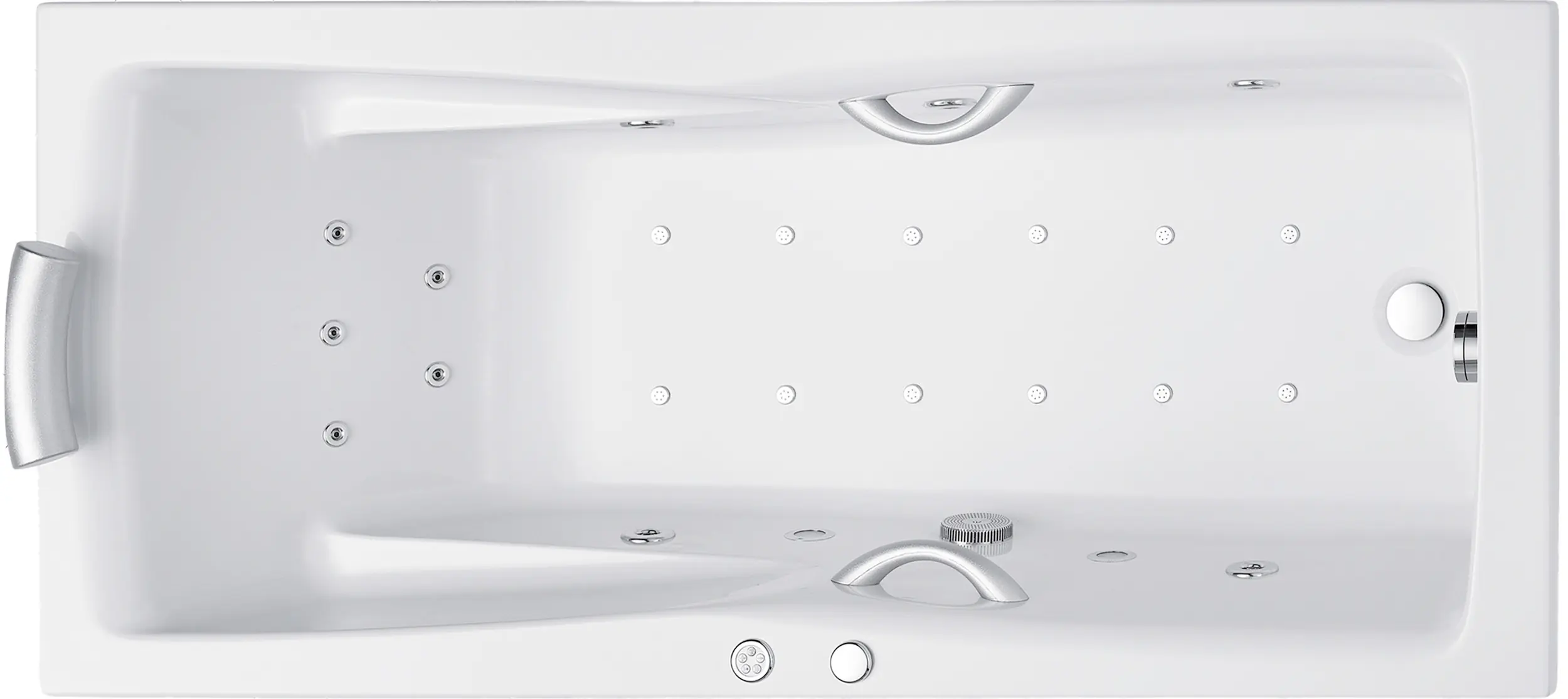 Ottofond Whirlpool-Badewanne Komplettset Atlanta 190 cm