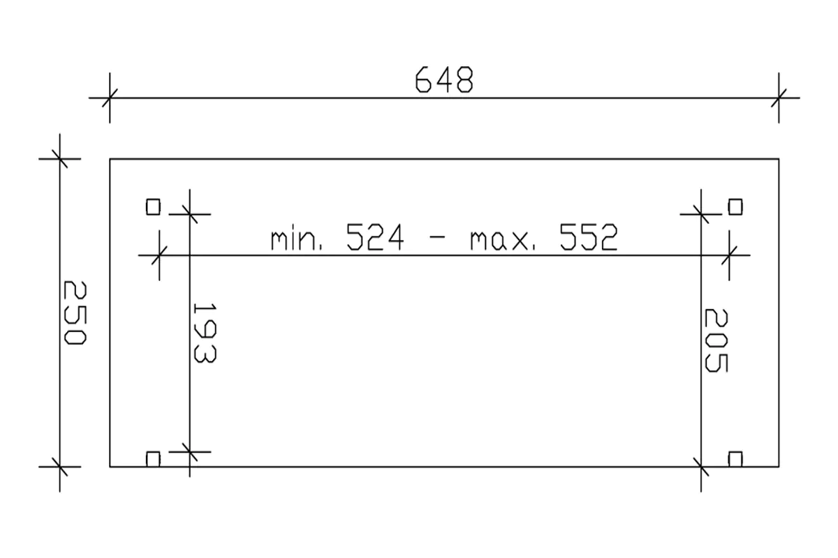 SKAN HOLZ Terrassenüberdachung Sanremo 648 x 250 cm Leimholz