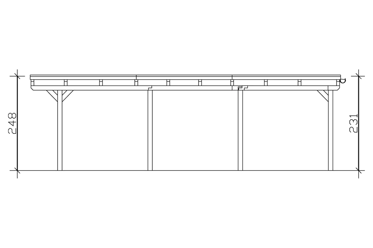 SKAN HOLZ Carport Emsland 613 x 846 cm mit EPDM-Dach