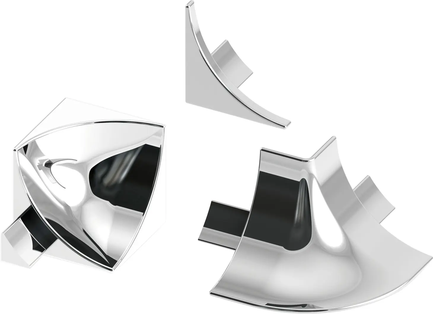 alfer Zubehör-Set 8 mm 8 mm PVC (Kunststoff) glatt Chrom Optik