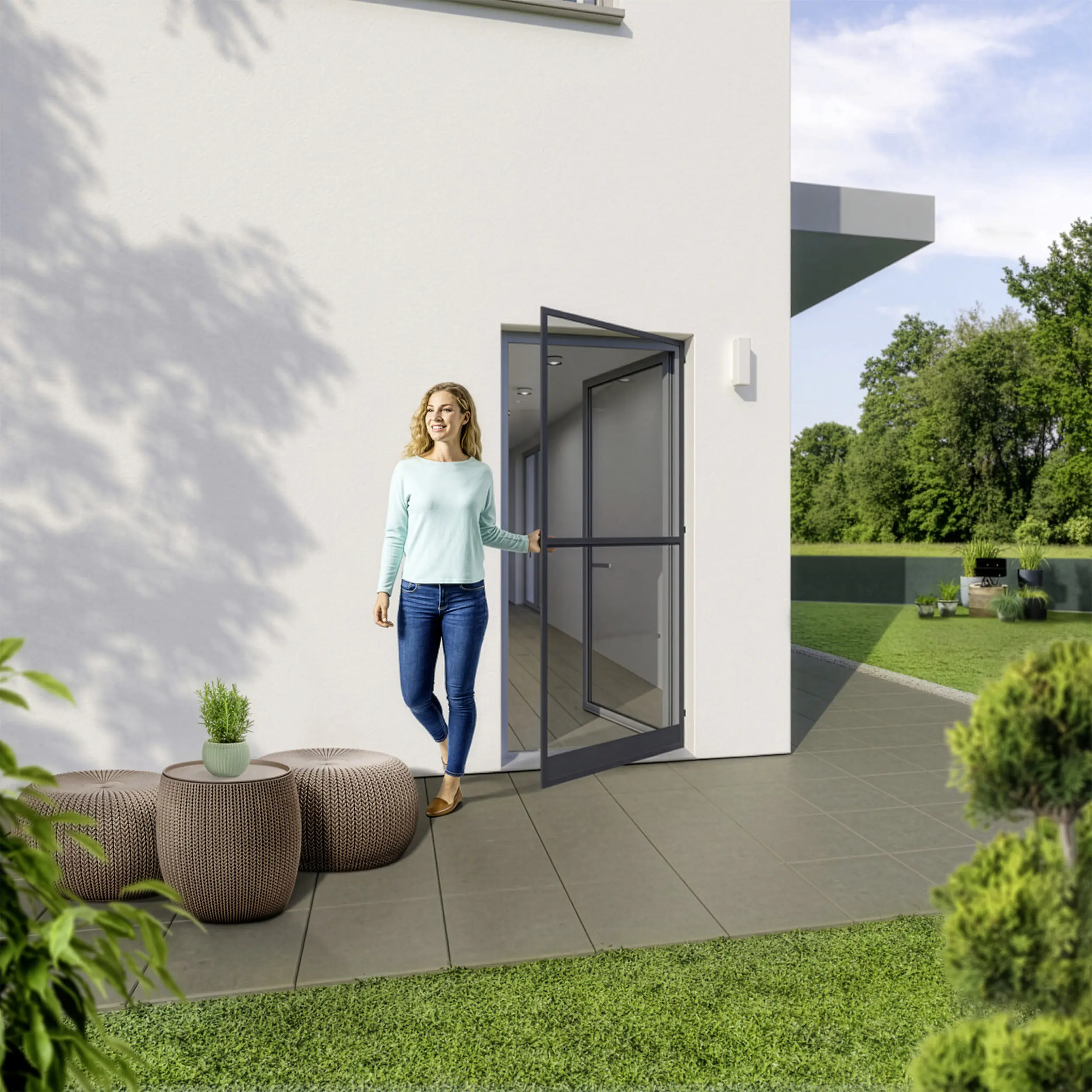 Primaster Fliegenschutz-Tür 100 x 210 cm anthrazit/anthrazit kürzbar