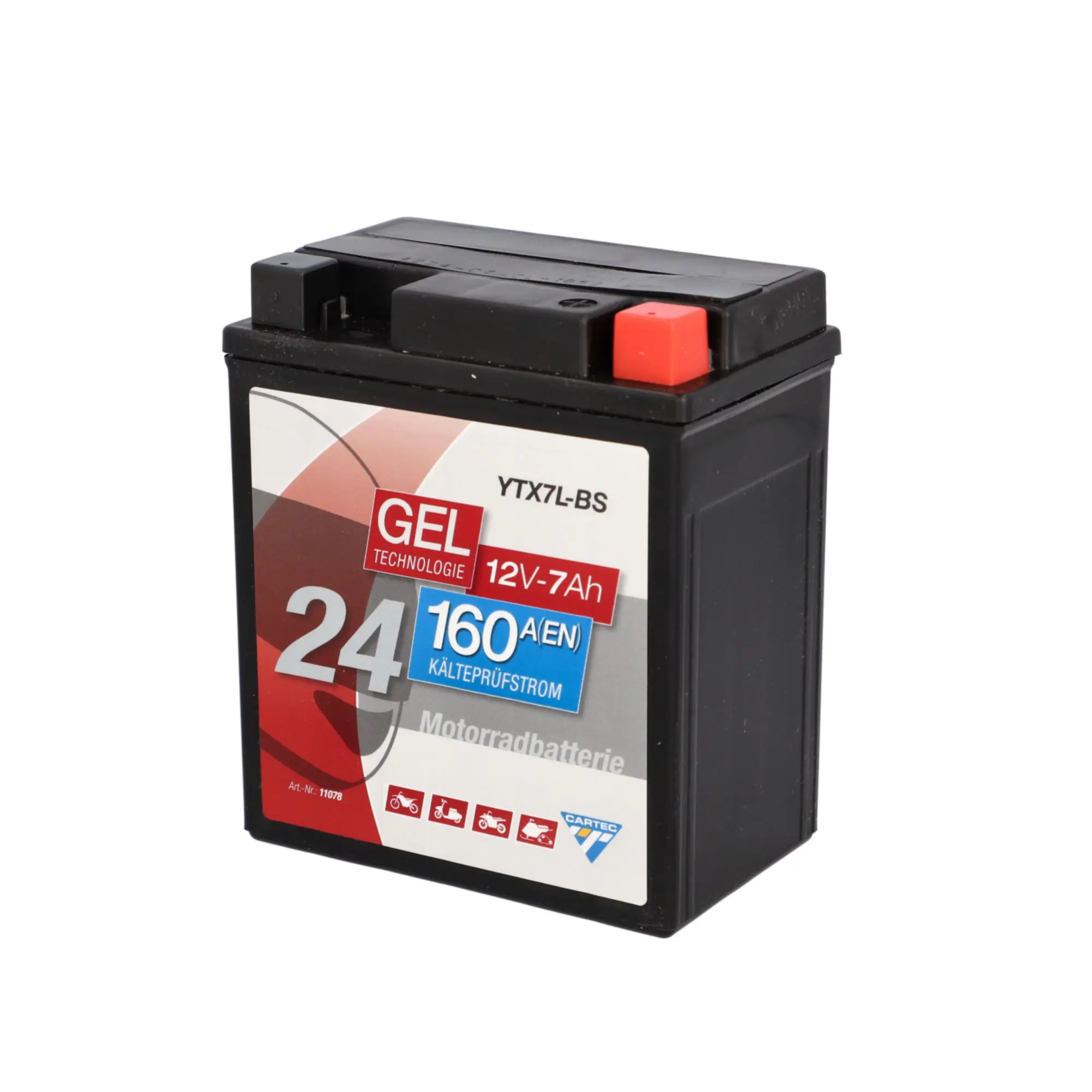 Cartec Gel Motorradbatterie YTX7L-BS 7Ah 160A Cartec Gel Motorradbatterie YTX7L-BS 7Ah 160A