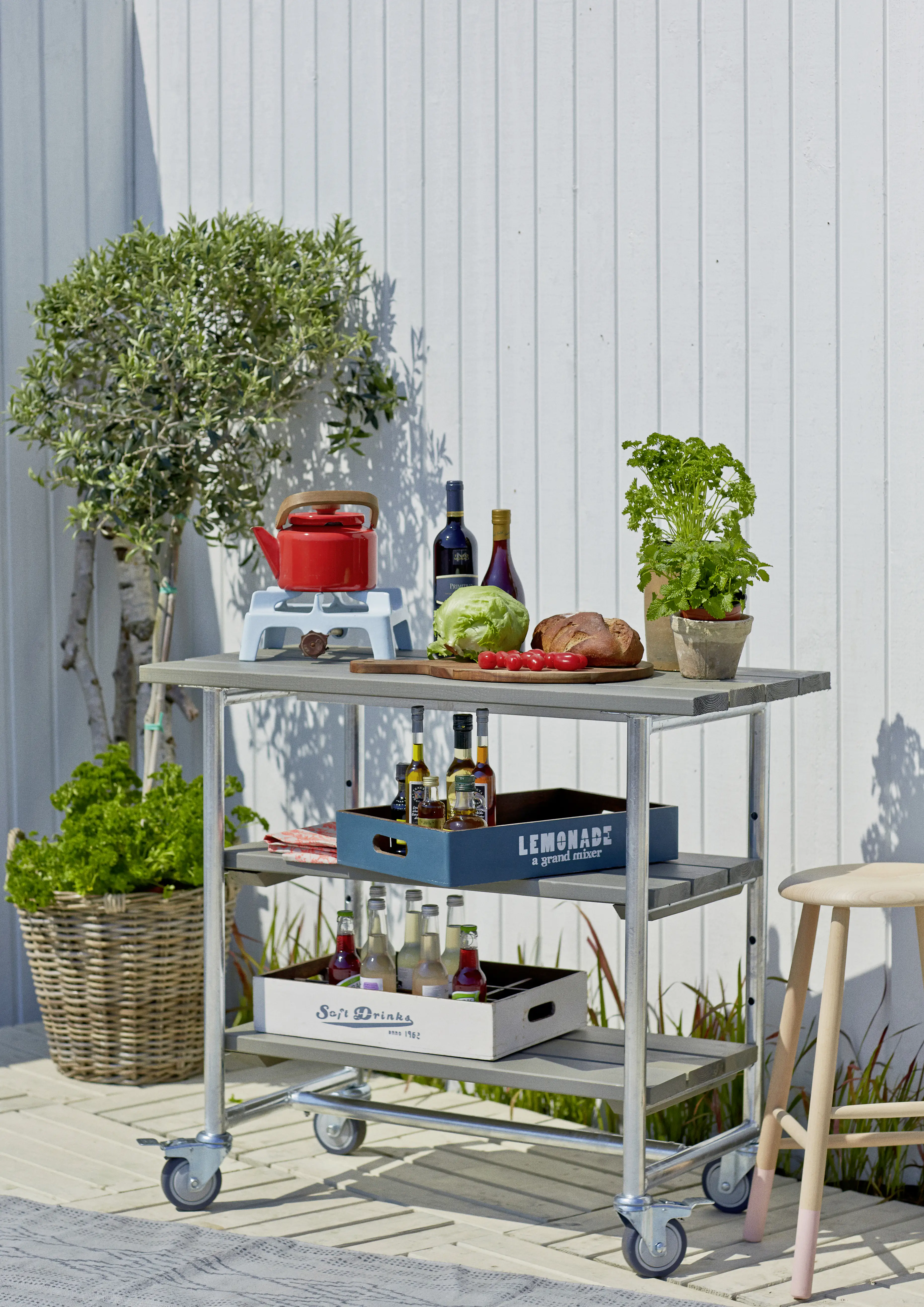 Plus Pflanztisch Urban 100x50x90cm graubraun rechteckig