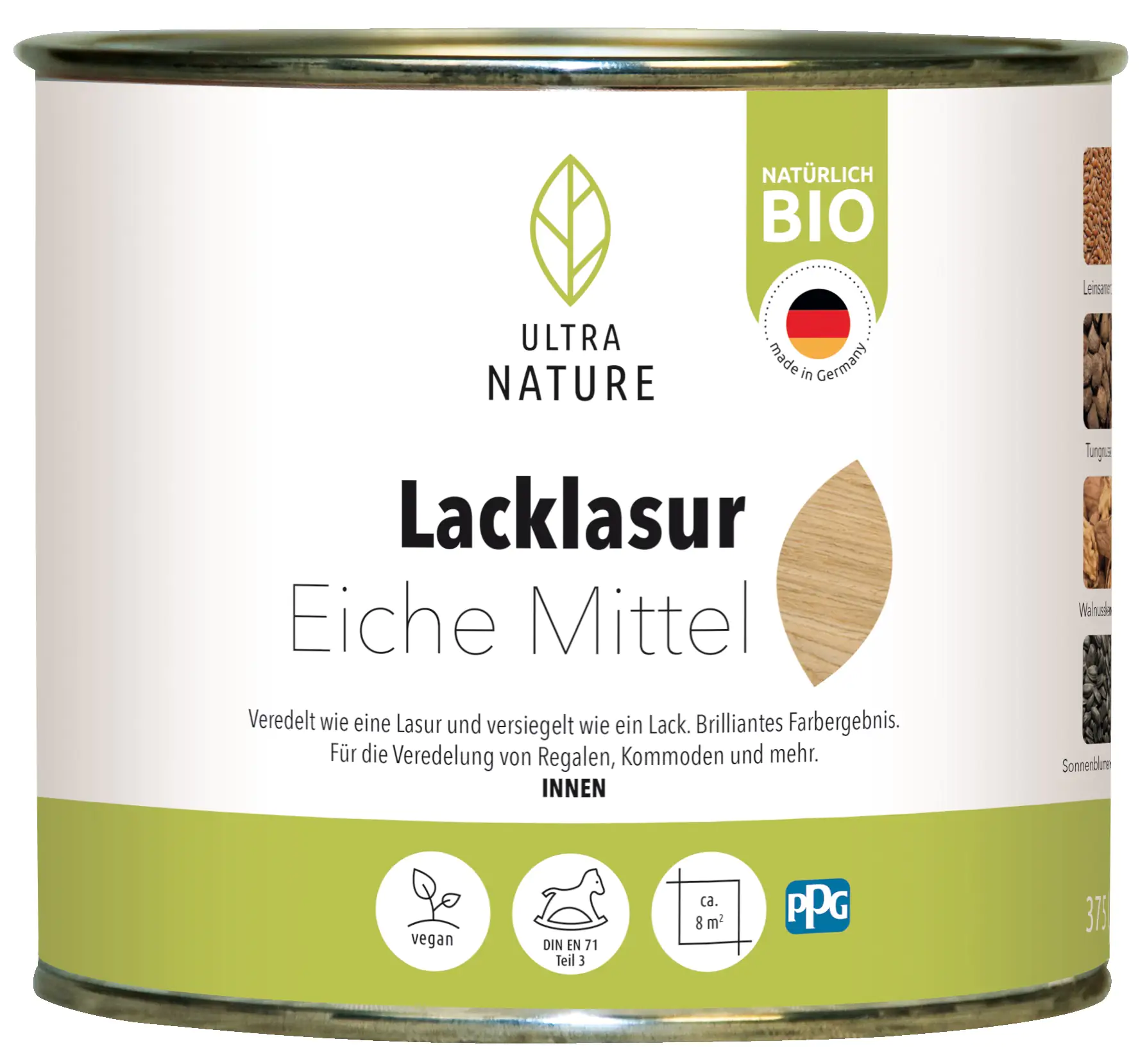 4250100475536 Ultra Nature Lacklasur 375 ml eiche mittel