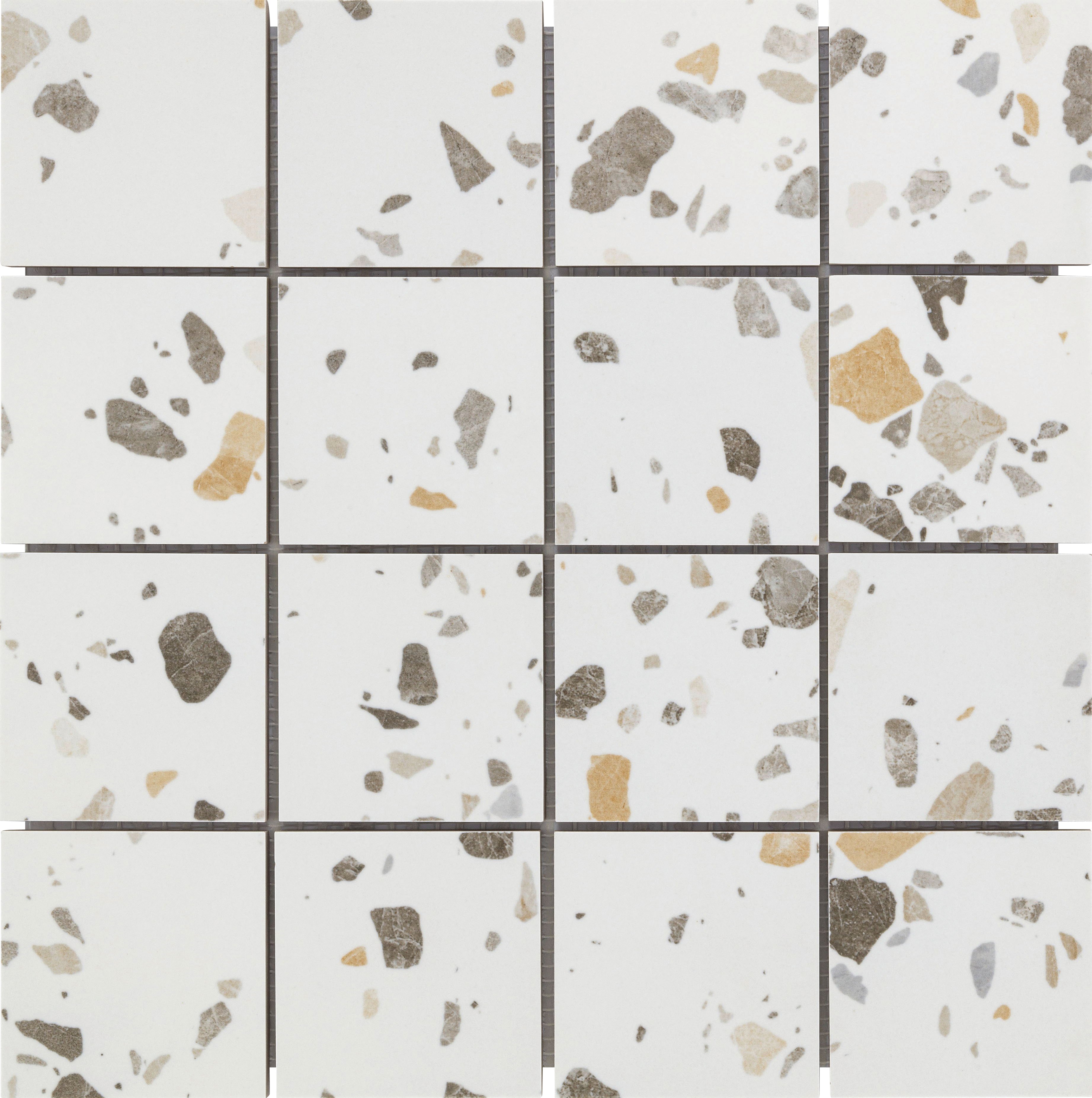 KNG Mosaikfliese rutschhemmend 30,0 x 30,0 cm terrazzo beige