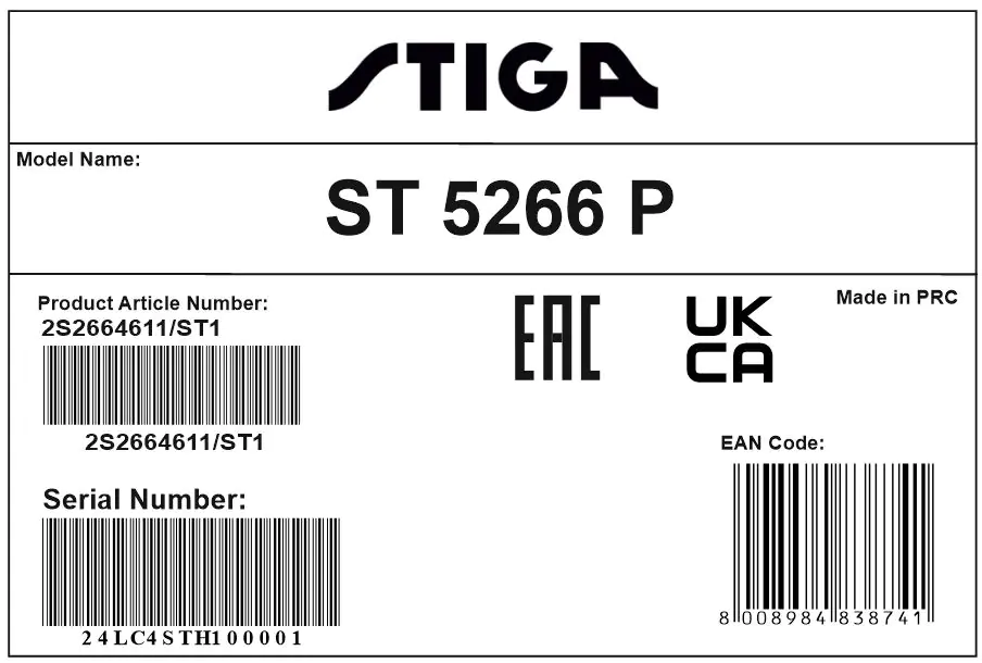 Stiga Benzin-Schneefräse ST 5266 P Arbeitsbreite 66 cm 6,2 kW