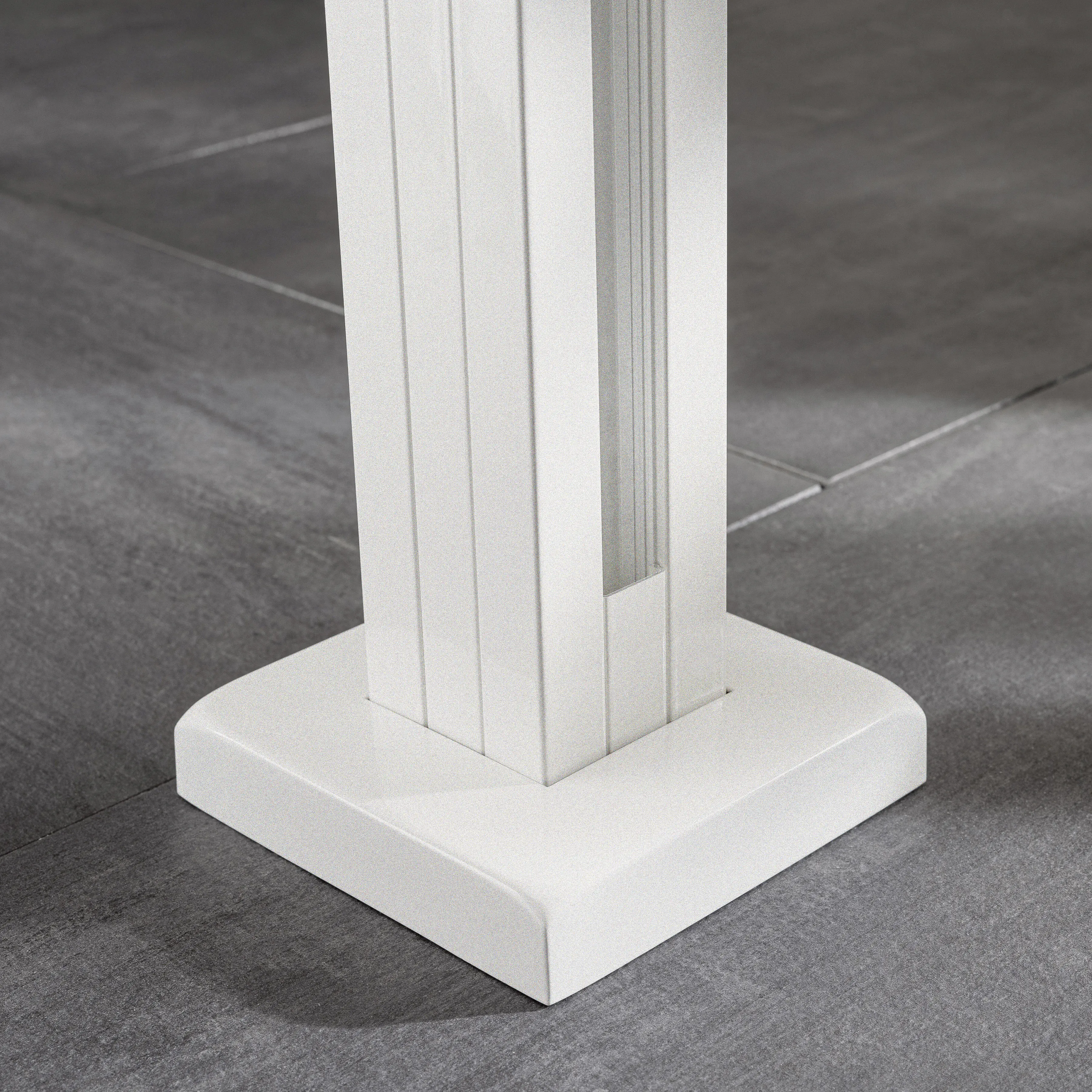 Ambiente Glaszaun Erweiterungsset Klarglas 187 x 55,7 cm mit Motivdruck weiß