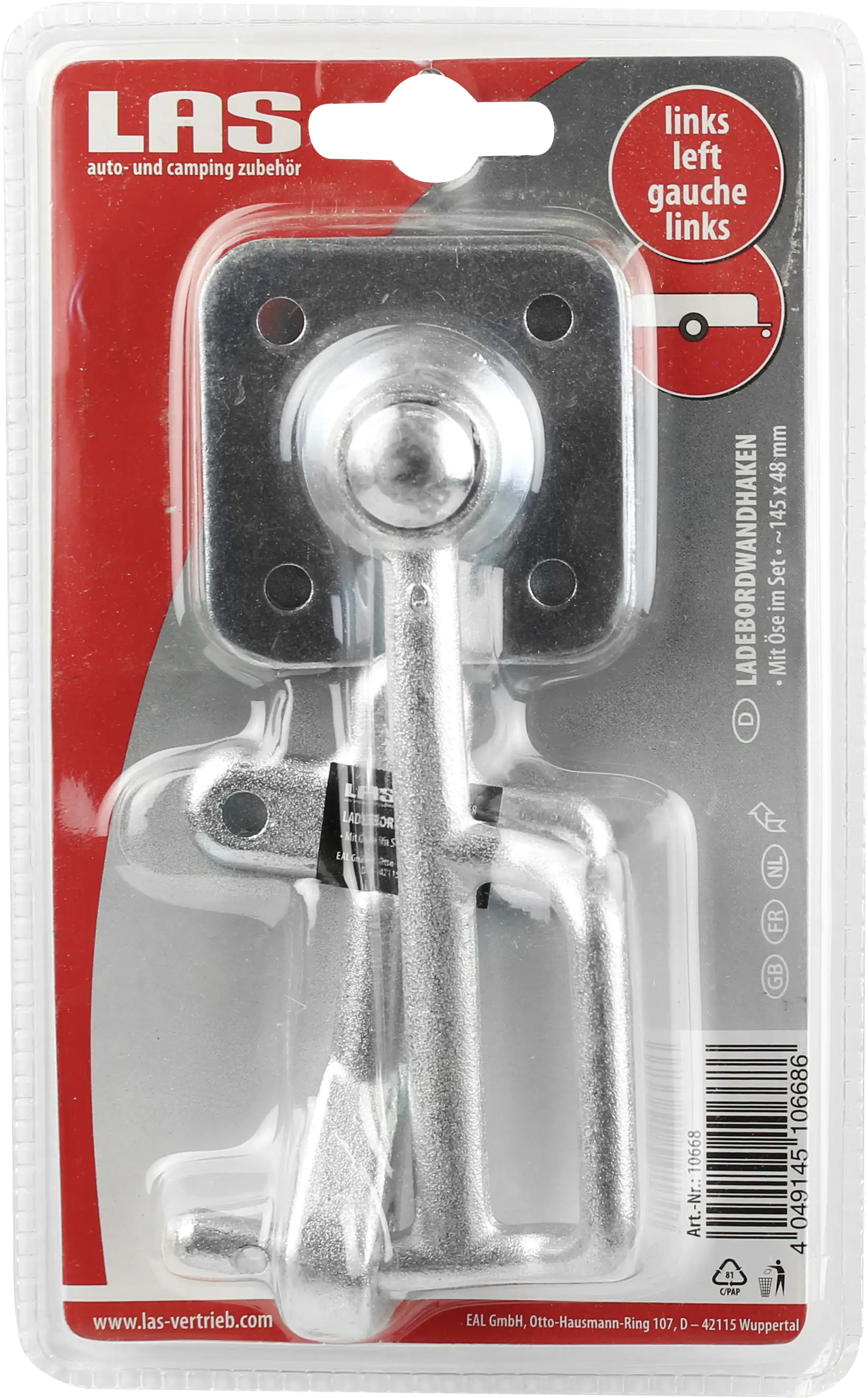 LAS Ladebordwandhaken mit Öse links