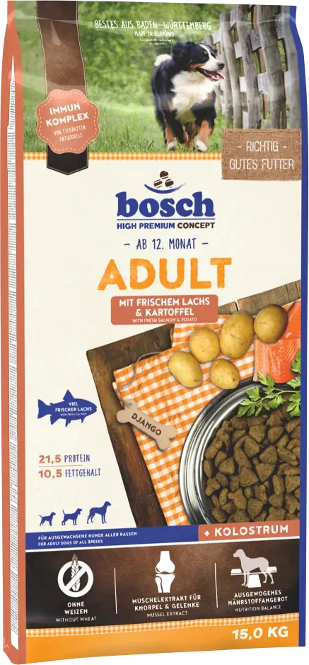 Bosch Trockenfutter für Hunde Adult 15 kg mit Lachs & Kartoffel Bosch Trockenfutter für Hunde Adult 15 kg mit Lachs & Kartoffel