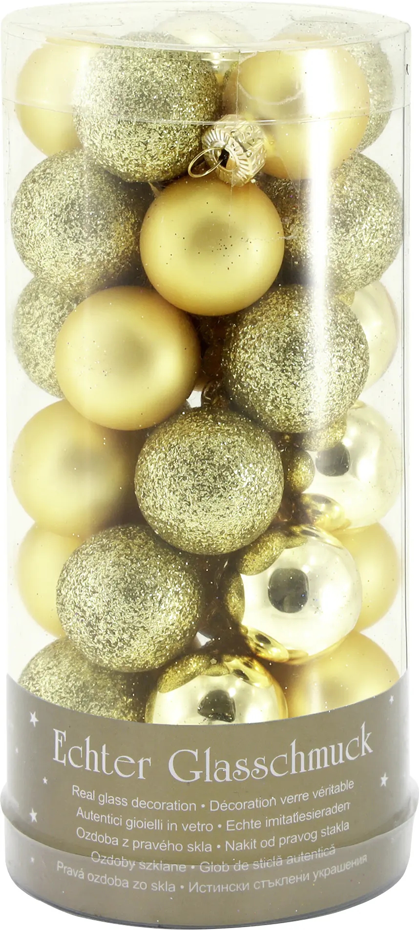 Weihnachtskugeln aus Glas Ø 3 cm gold glänzend 35 Stück