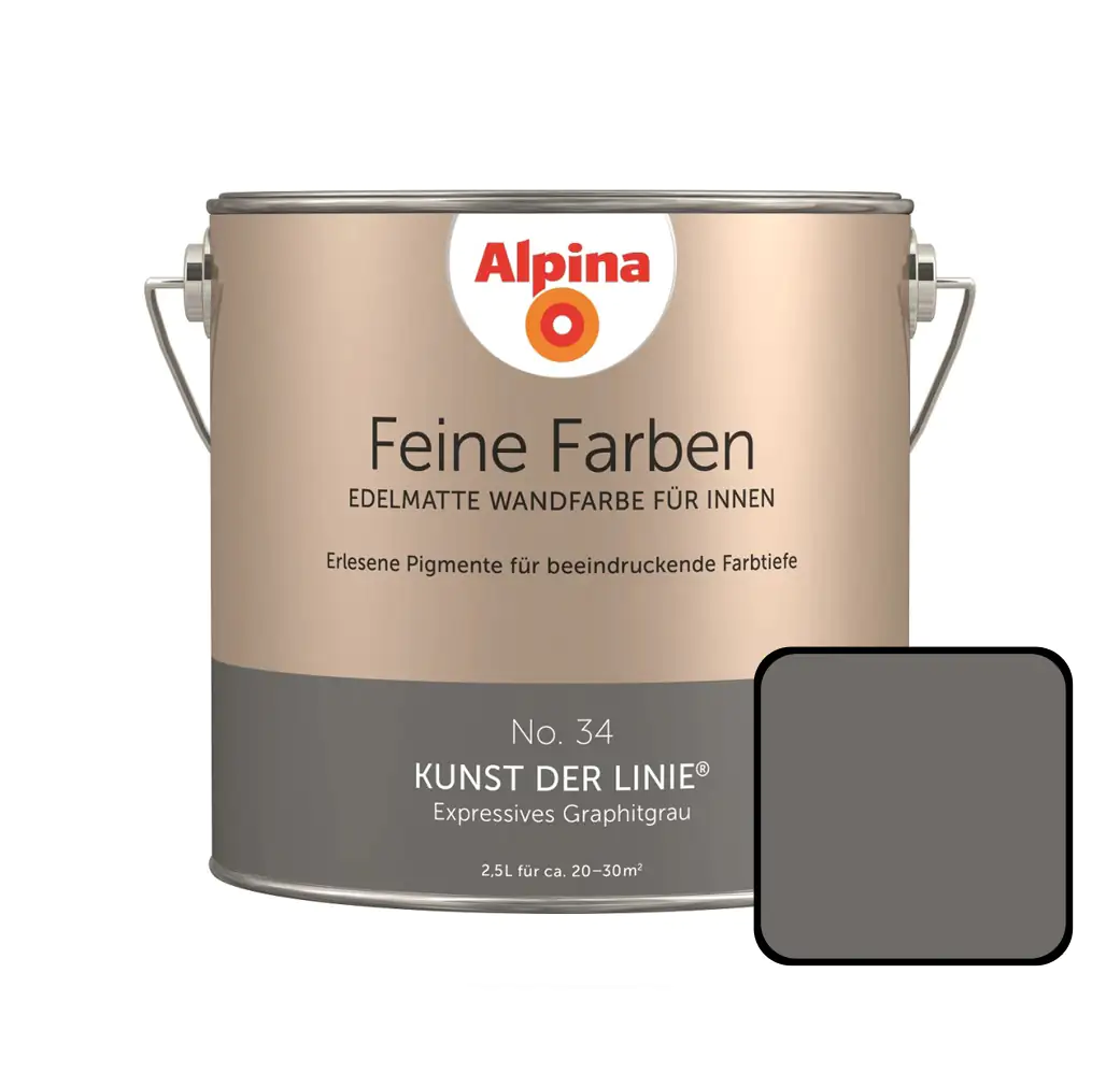 Alpina Feine Farben No. 34 Kunst der Linie 2,5 L expressives graphitgrau edelmatt Alpina Feine Farben No. 34 Kunst der Linie 2,5 L expressives graphitgrau edelmatt
