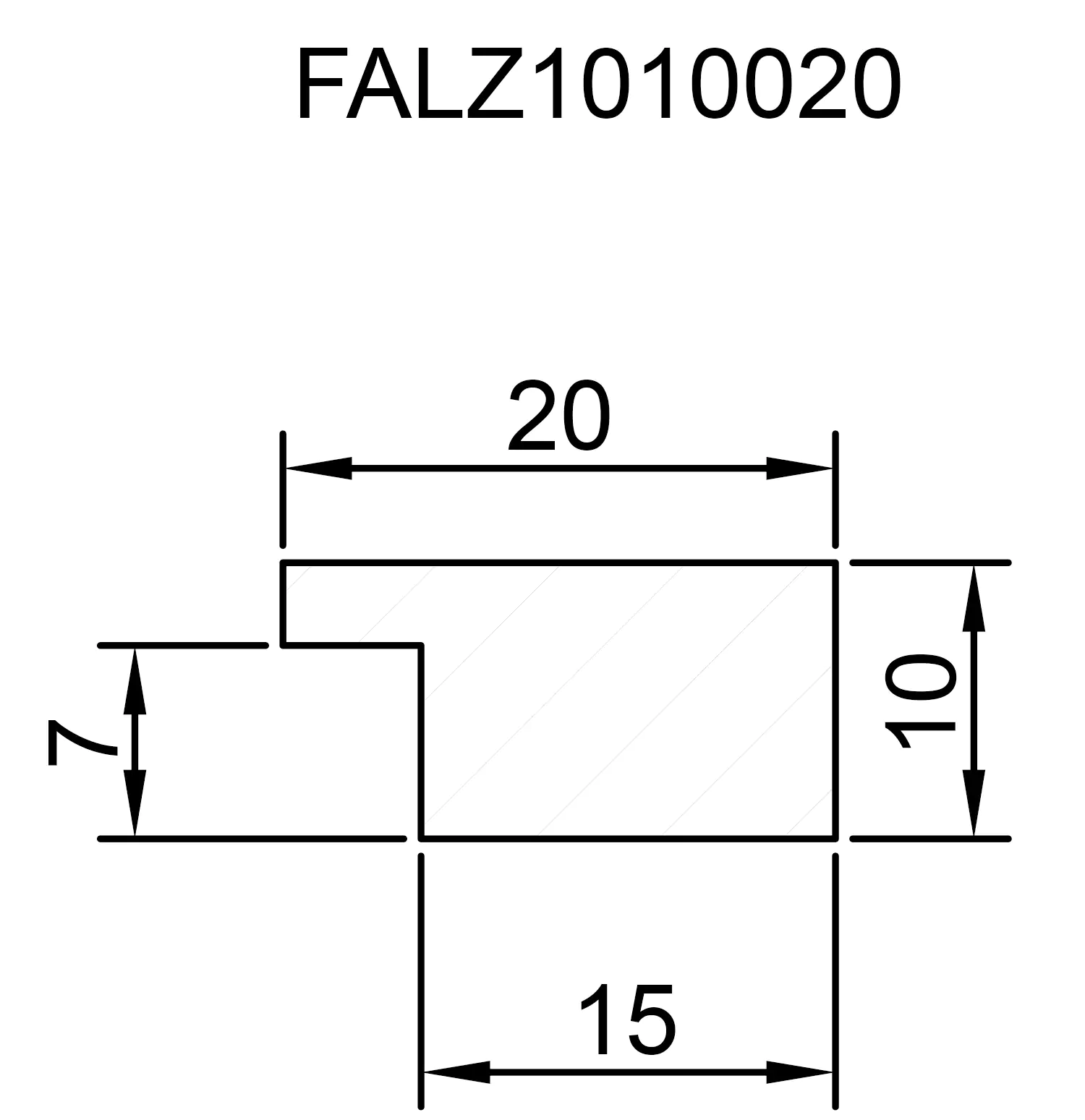 FN Neuhofer Falzleiste 95 cm 20 x 10 mm Buche