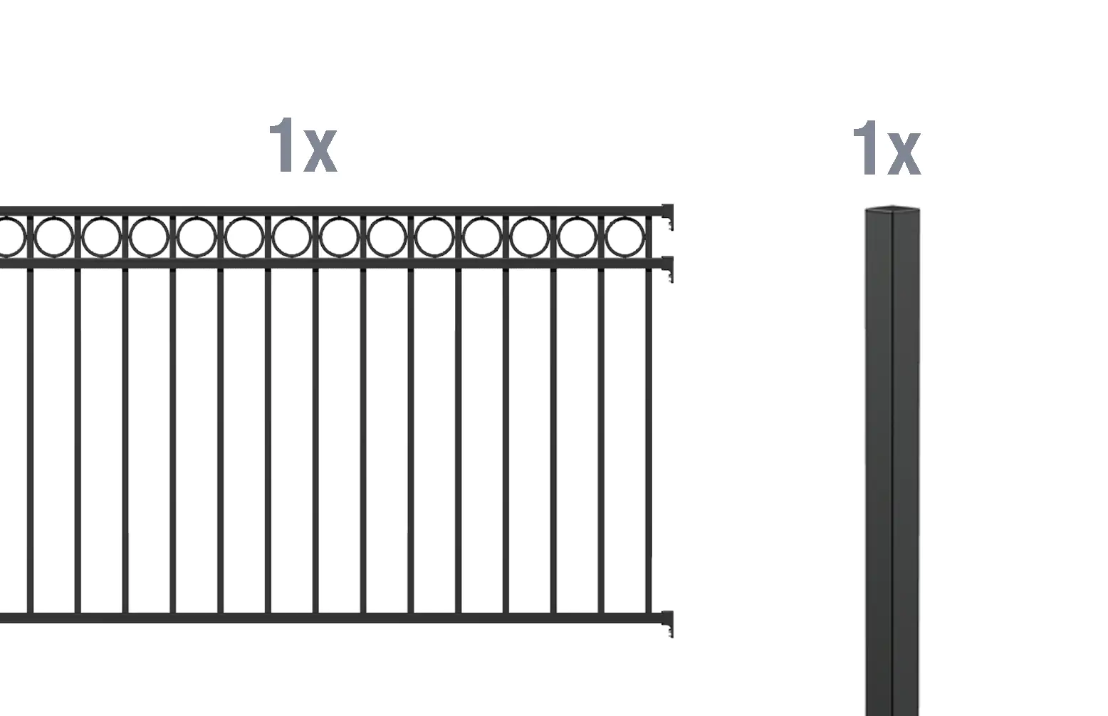 Alberts Komplettset Zaun Circle 2 m 100 cm matt schwarz zE Alberts Komplettset Zaun Circle 2 m 100 cm matt schwarz zE