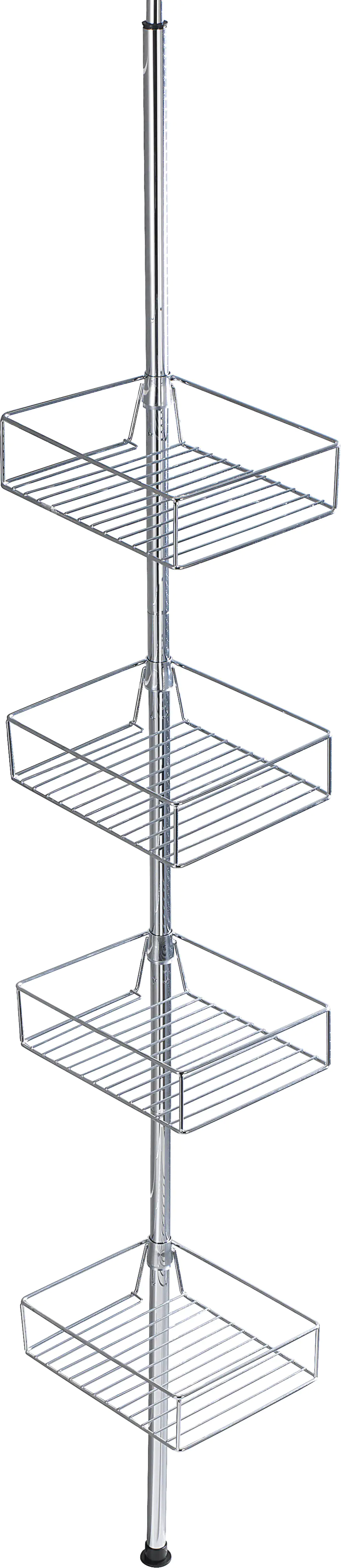 Wenko Teleskop-Regal Domaso Metall, Edelstahl, silber glänzend, 4 Ablagen