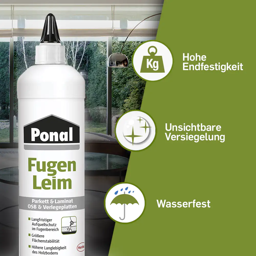 Ponal Fugenleim Parkett & Laminat 1 kg Flasche, trocknet transparent