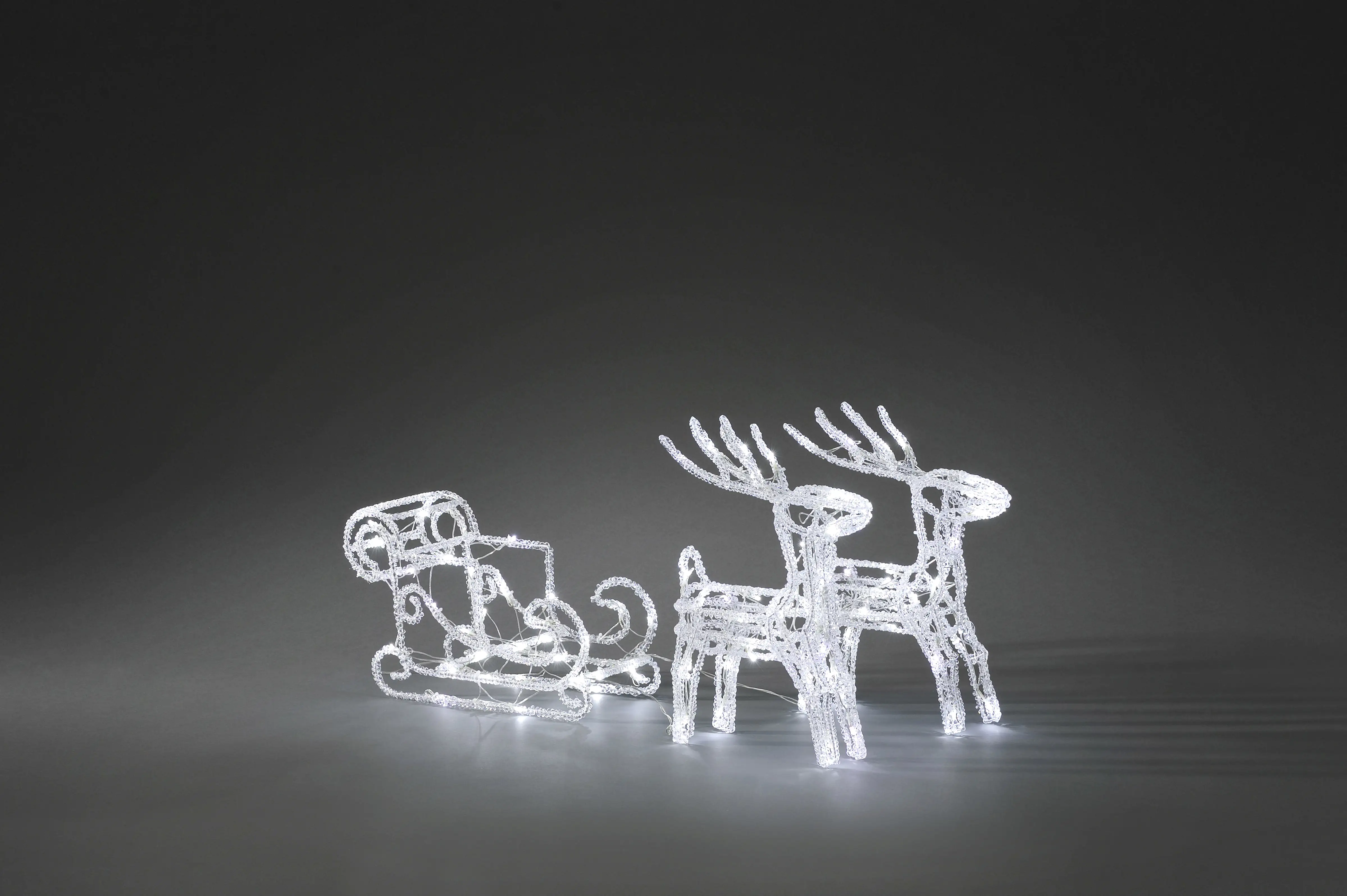 7318301922031 Konstsmide LED Acryl-Set Schlitten mit 2 Rentieren