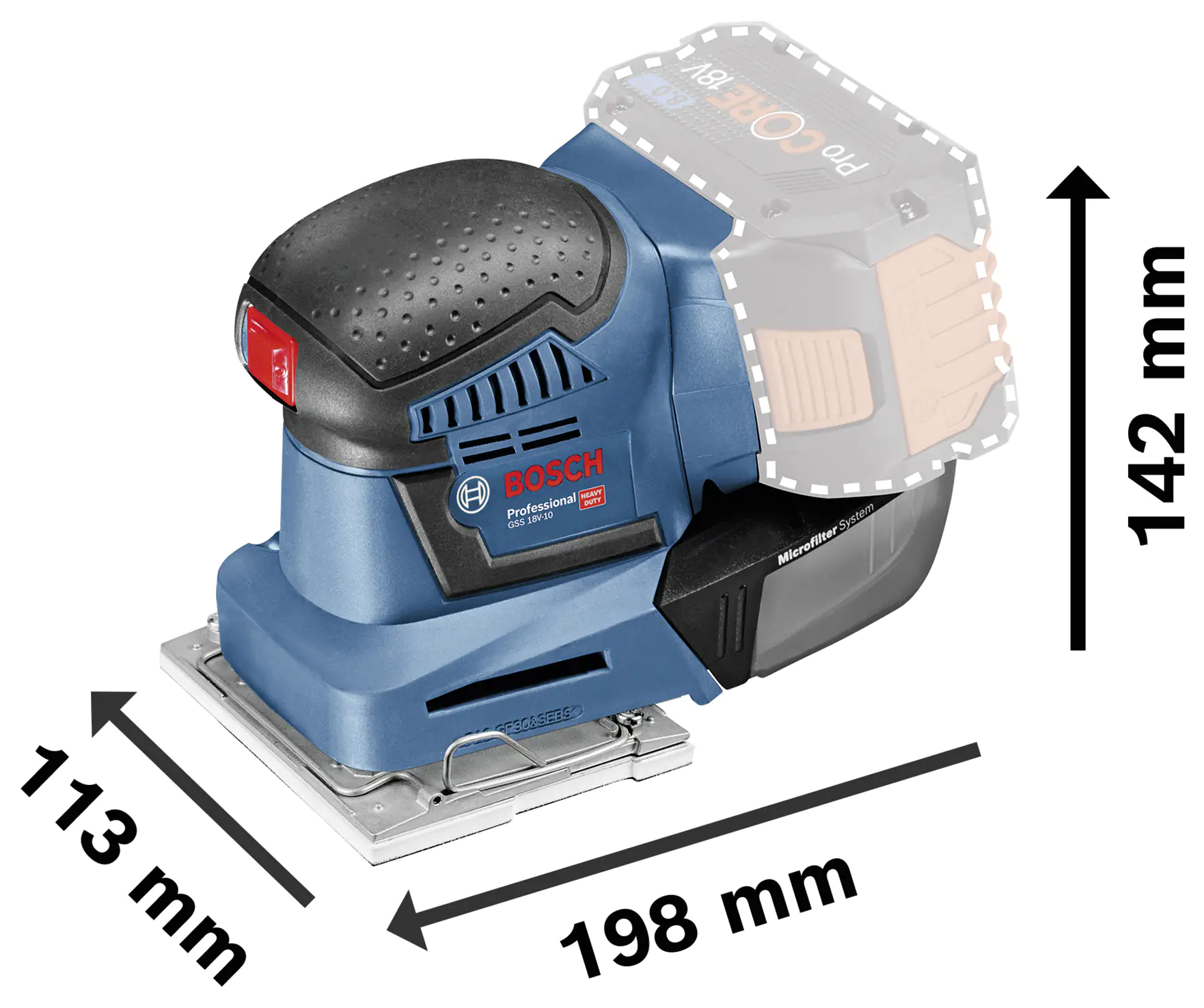 Bosch Professional Akku-Schwingschleifer GSS 18V-10 Solo