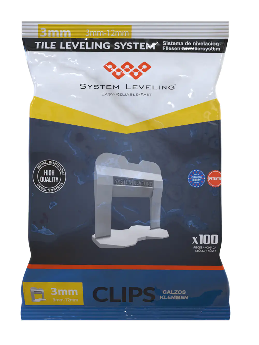 System Leveling Fliesen-Nivellierklemme Fugenbreite 3 mm 100 St transparent