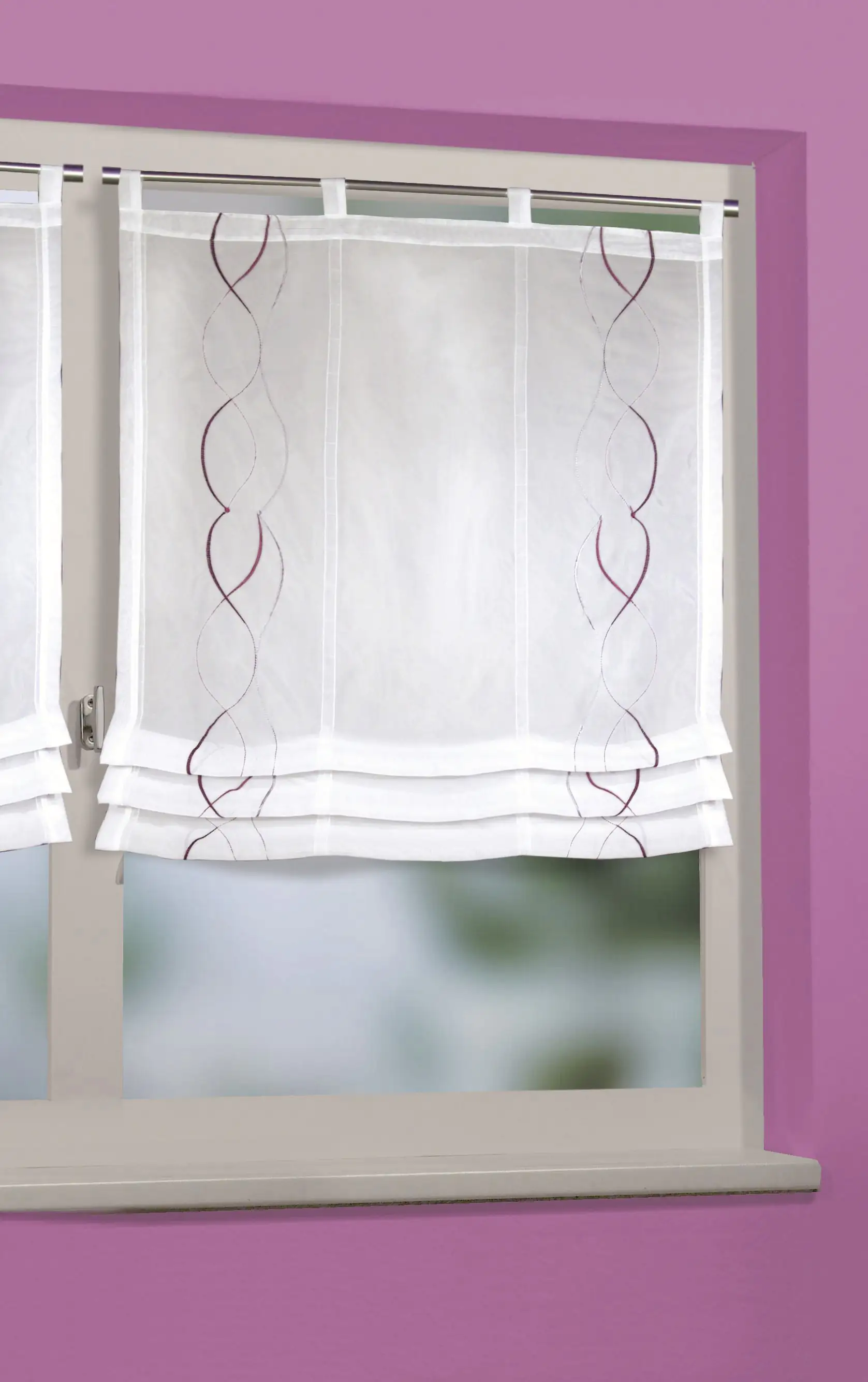 Neusser Collection Klipsrollo Swing Stick, weiß-fuchsia, 80 x 120 cm