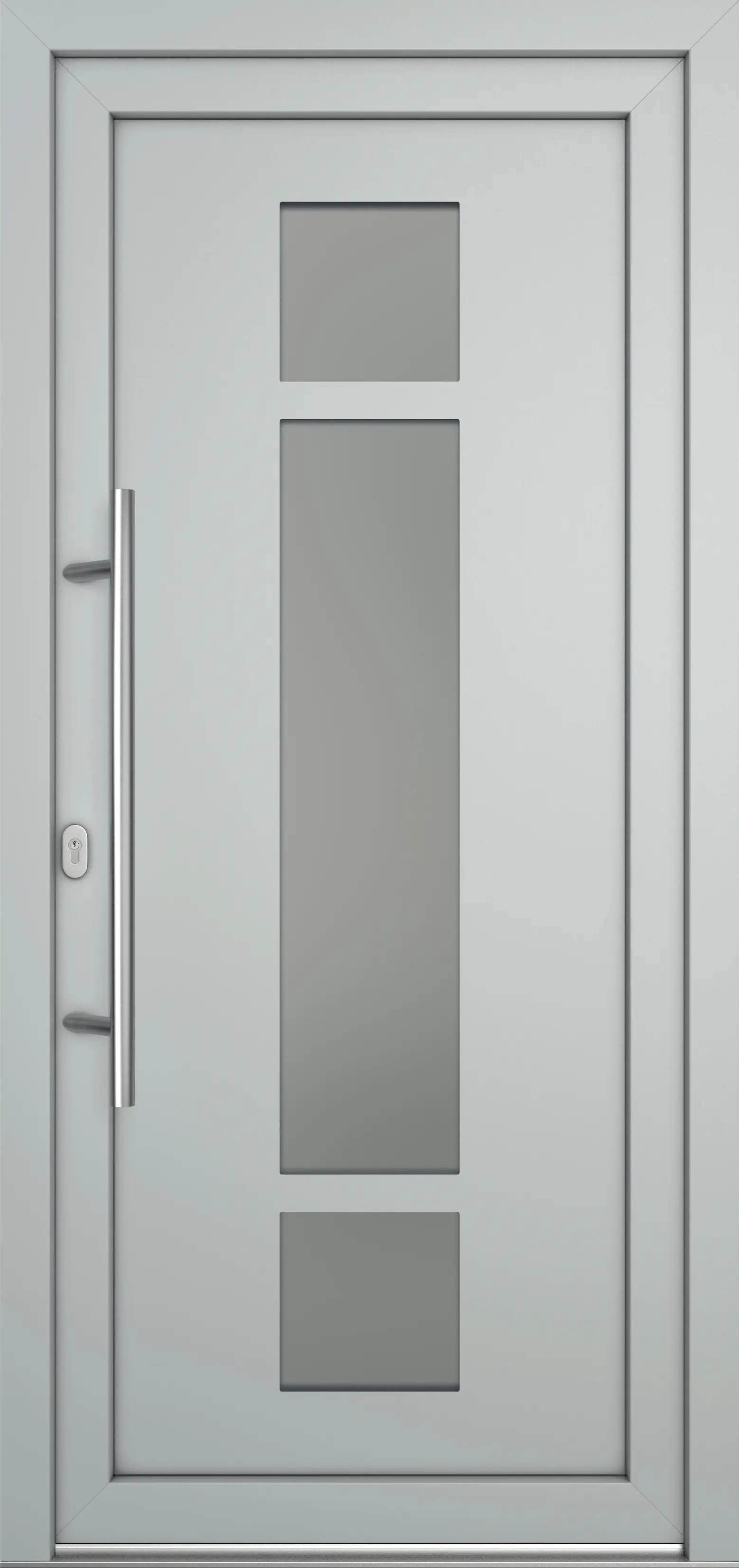 Meeth Haustür Optimal Pro PVC Modell 102 88 x 208 cm DIN Links weiß/lichtgrau