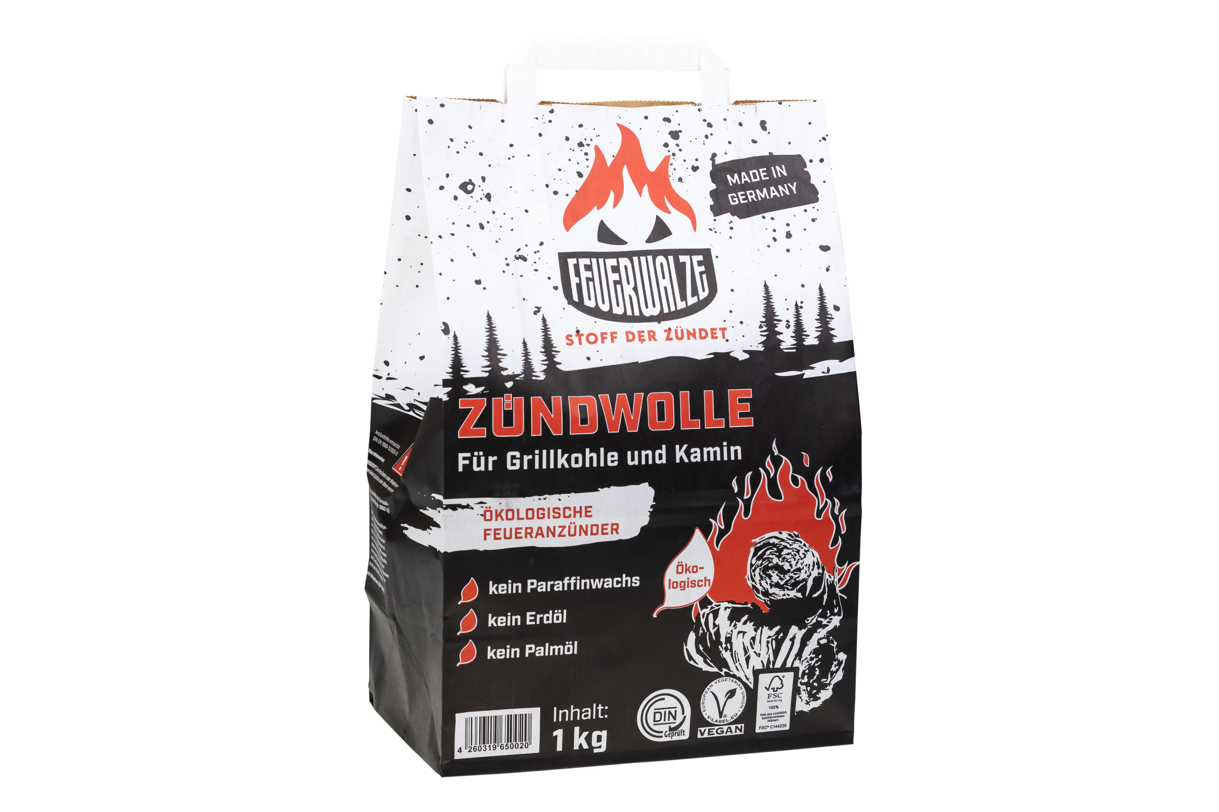 Brennstoffe Lenerz Feuerwalze Zündwolle  1 kg in Papiertüte