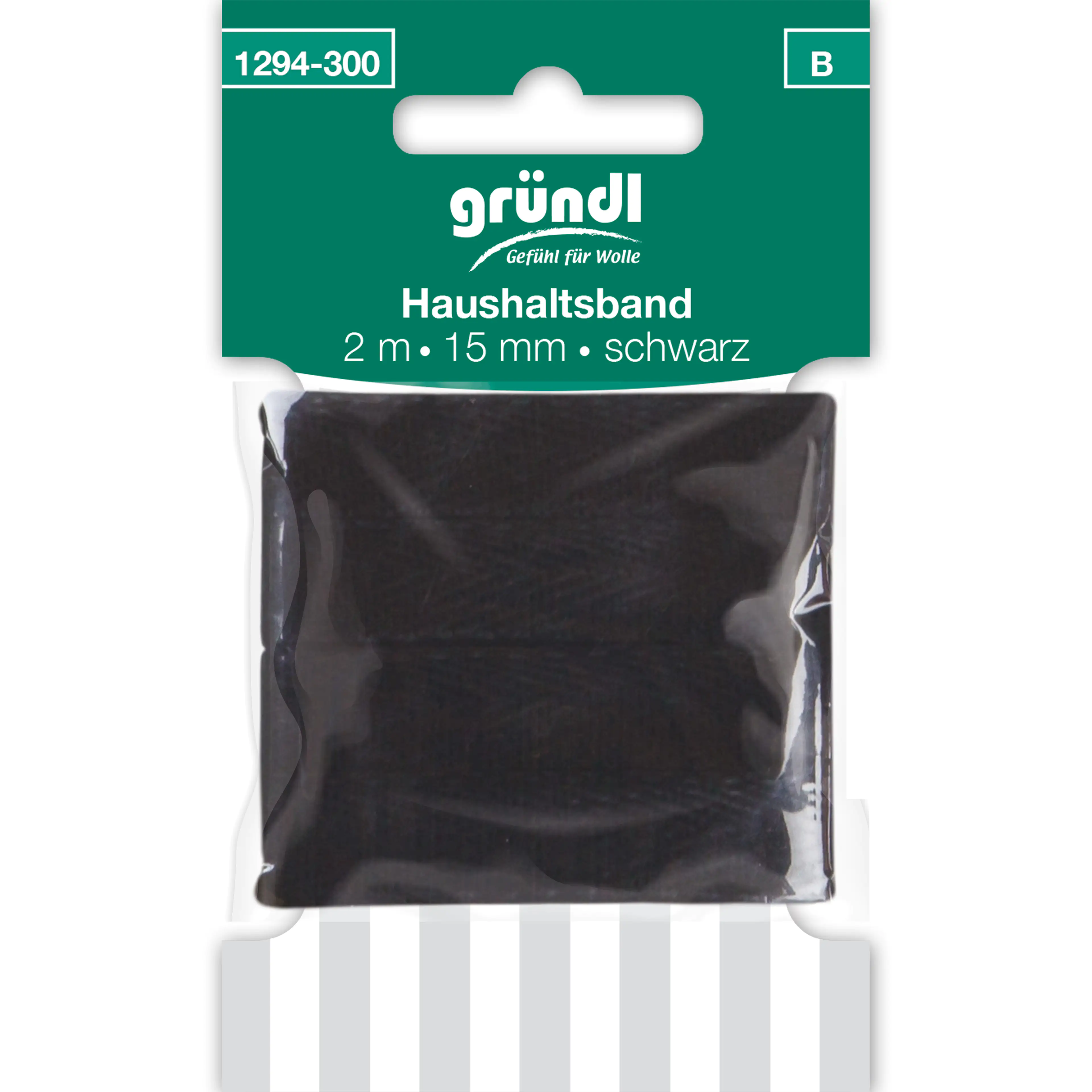 Gründl Haushaltsband 15 mm x 2 m schwarz