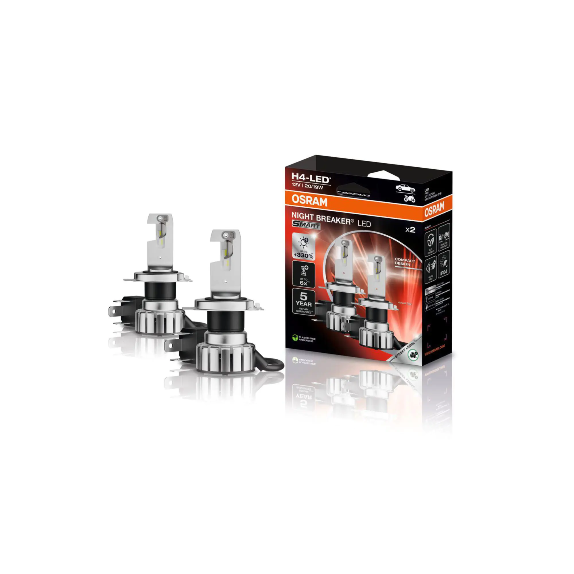 Osram Scheinwerferlampe H4 Night Breaker LED SMART 2 Stück Osram Scheinwerferlampe H4 Night Breaker LED SMART 2 Stück
