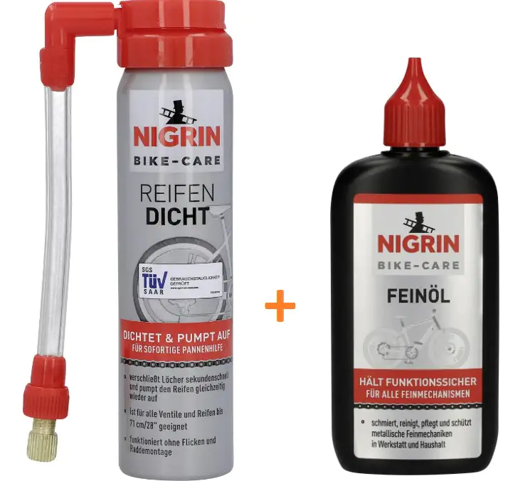 Reparatur Set Fahrrad Pannenspray inkl. Bike Care Feinöl