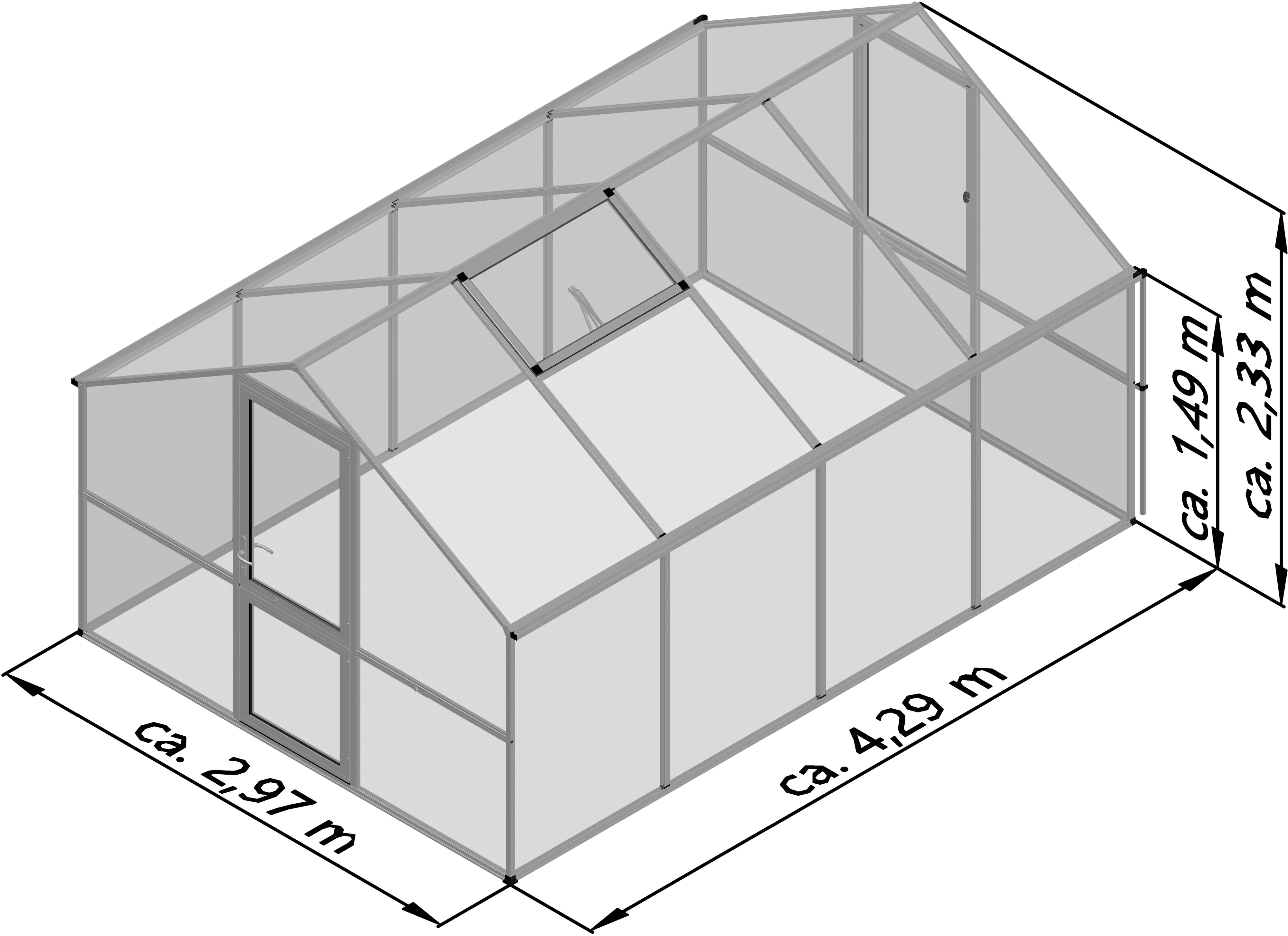 KGT Gewächshaus Orchidee IV 4,29 x 2,97 x 2,15 m, moosgrün KGT Gewächshaus Orchidee IV 4,29 x 2,97 x 2,15 m, moosgrün